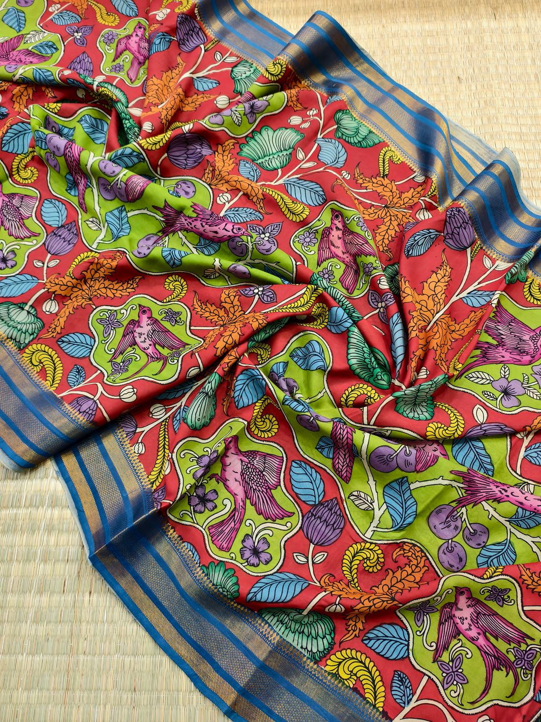Pen kalamkari banglore silk saree