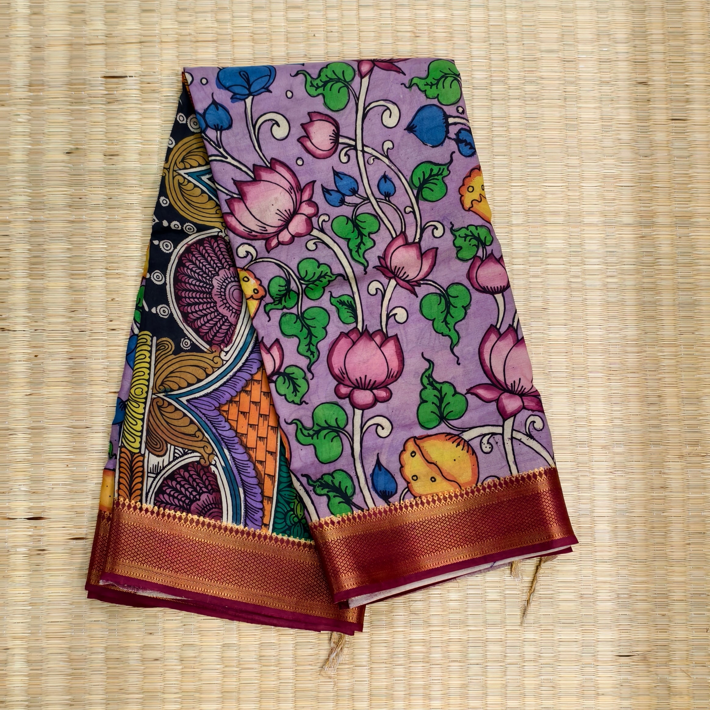 Pen kalamkari banglore silk saree