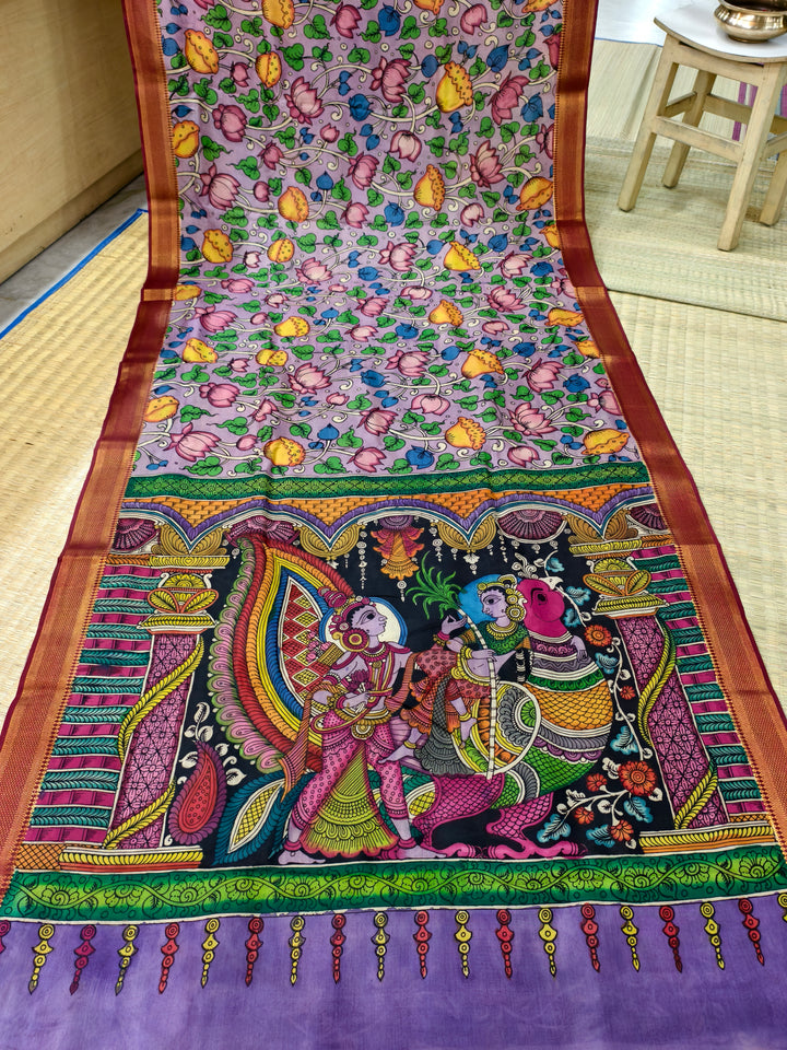 Pen kalamkari banglore silk saree