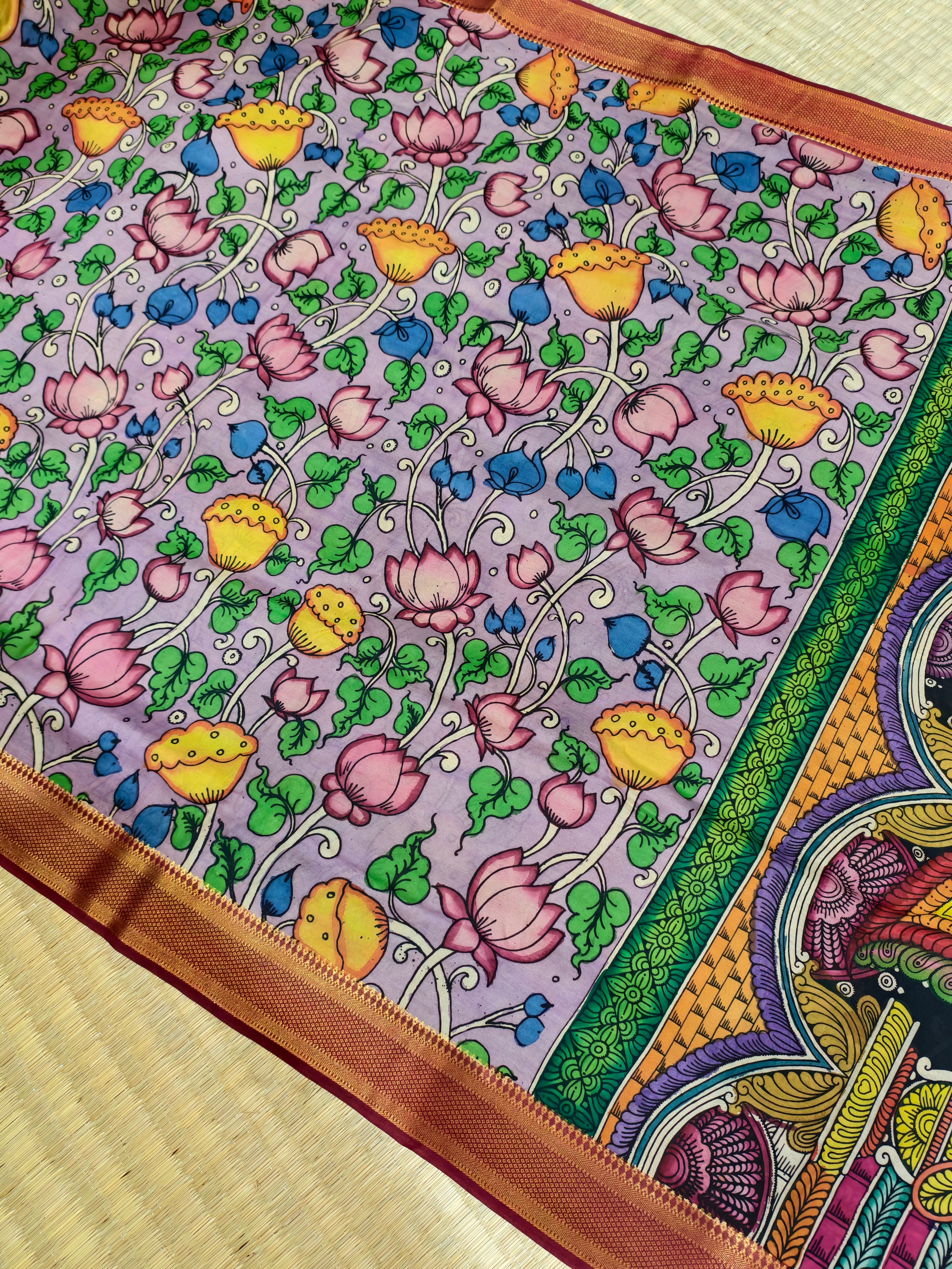Pen kalamkari banglore silk saree