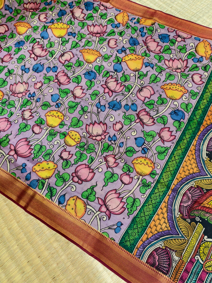 Pen kalamkari banglore silk saree