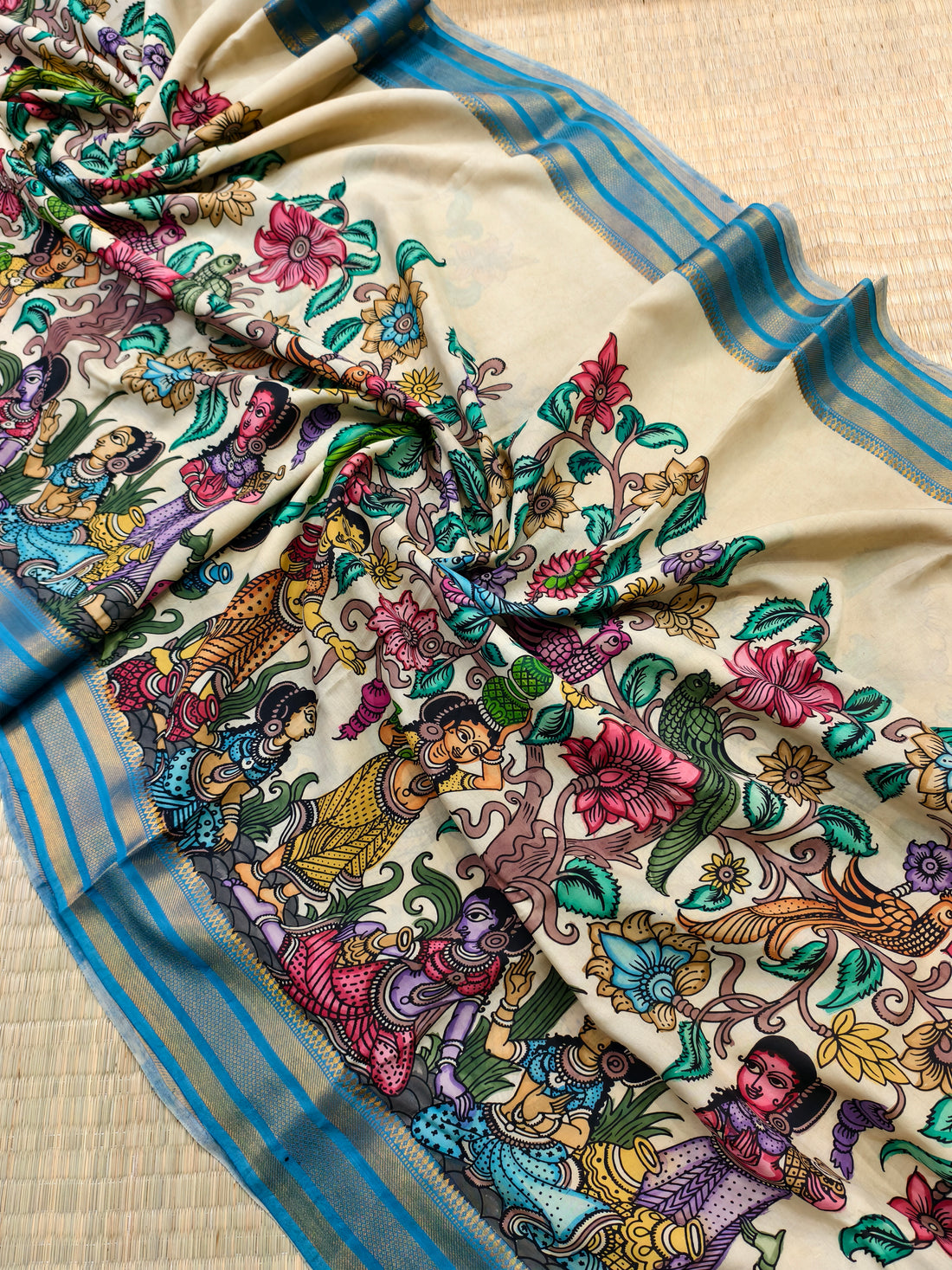 Pen kalamkari kanchi pattu saree