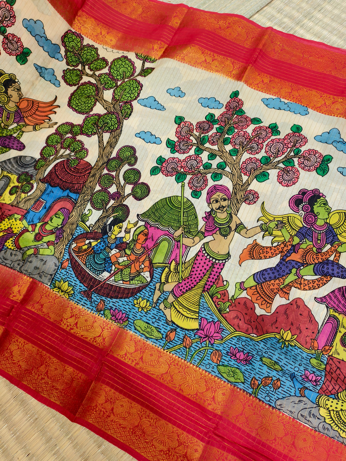 Pen kalamkari kanchi pattu saree