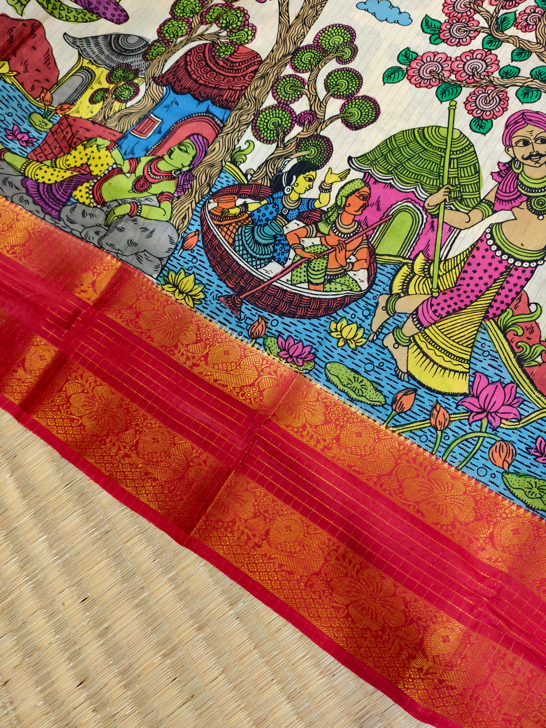 Pen kalamkari kanchi pattu saree