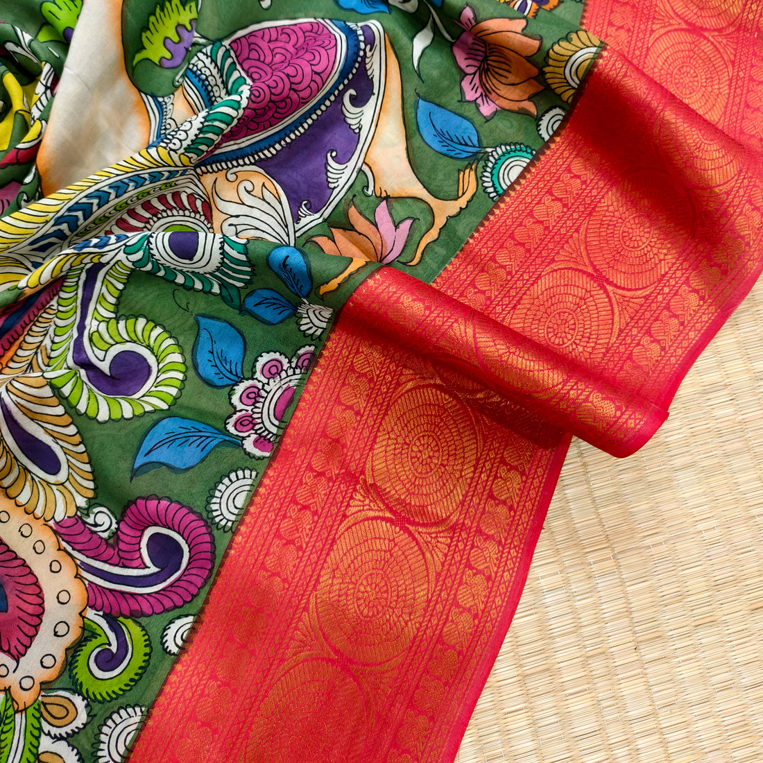 Pen kalamkari uppada pattu saree