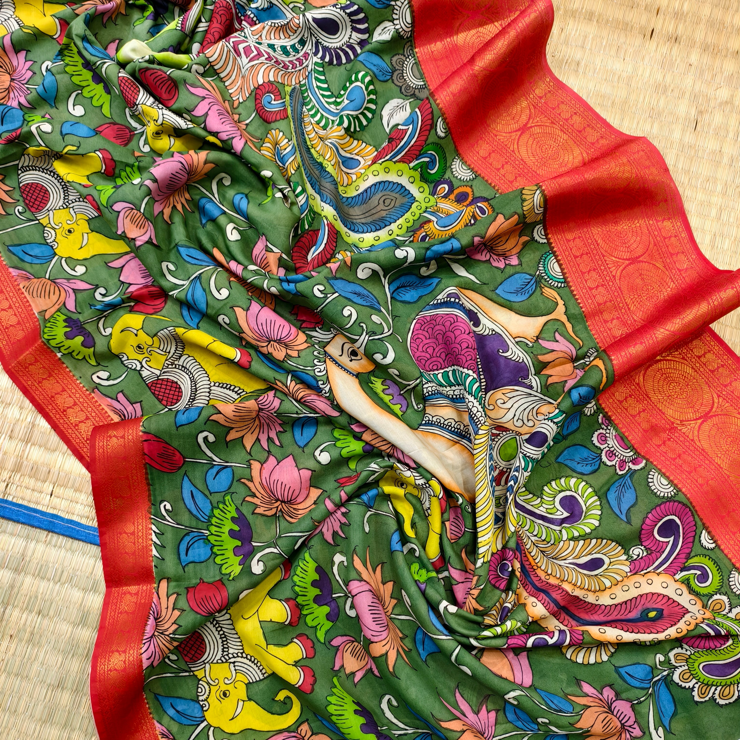 Pen kalamkari uppada pattu saree
