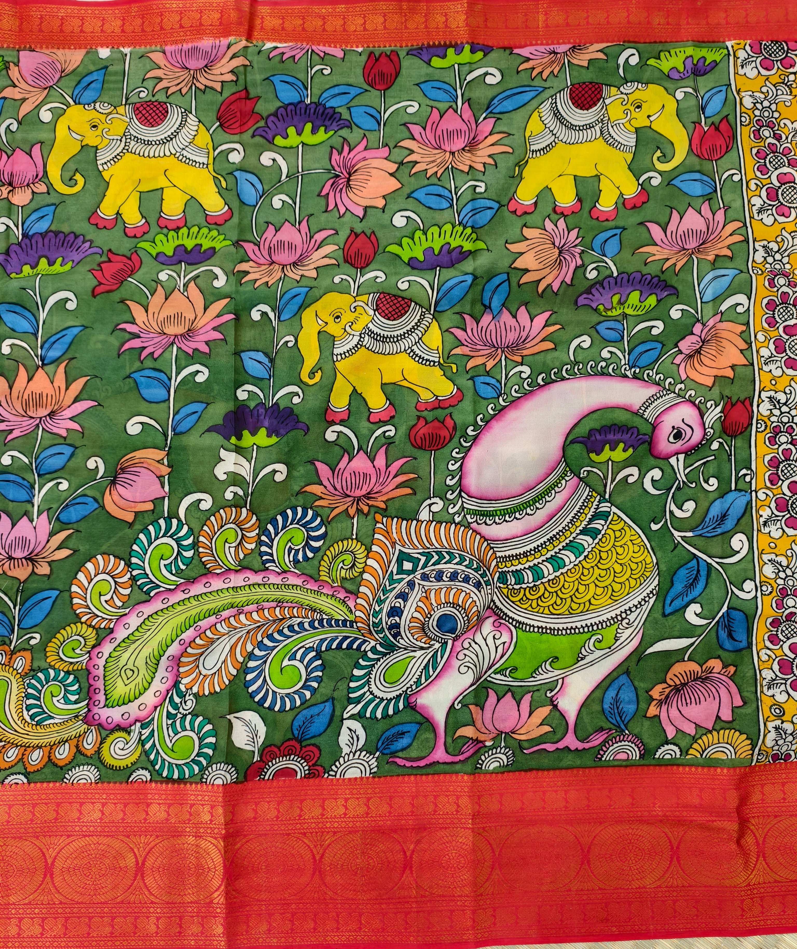 Pen kalamkari uppada pattu saree