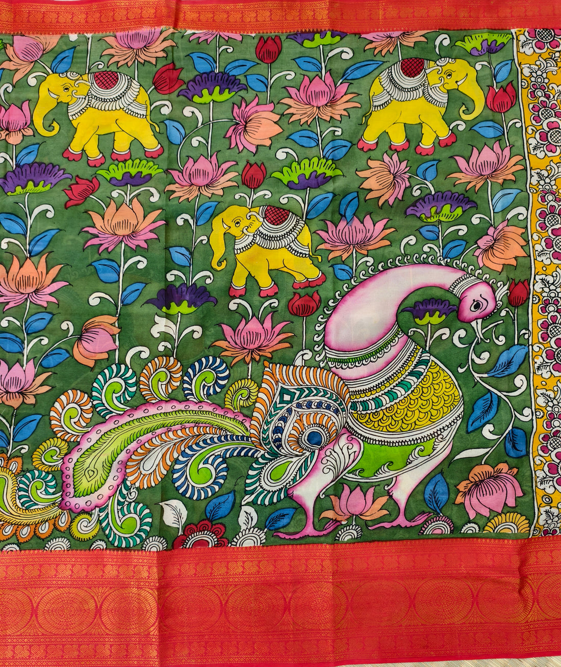 Pen kalamkari uppada pattu saree