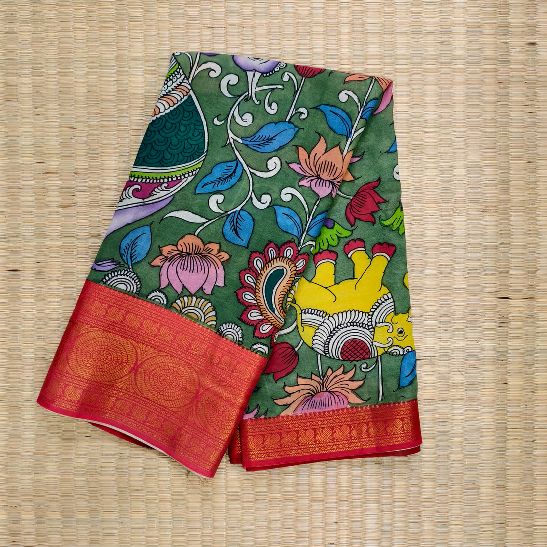 Pen kalamkari uppada pattu saree