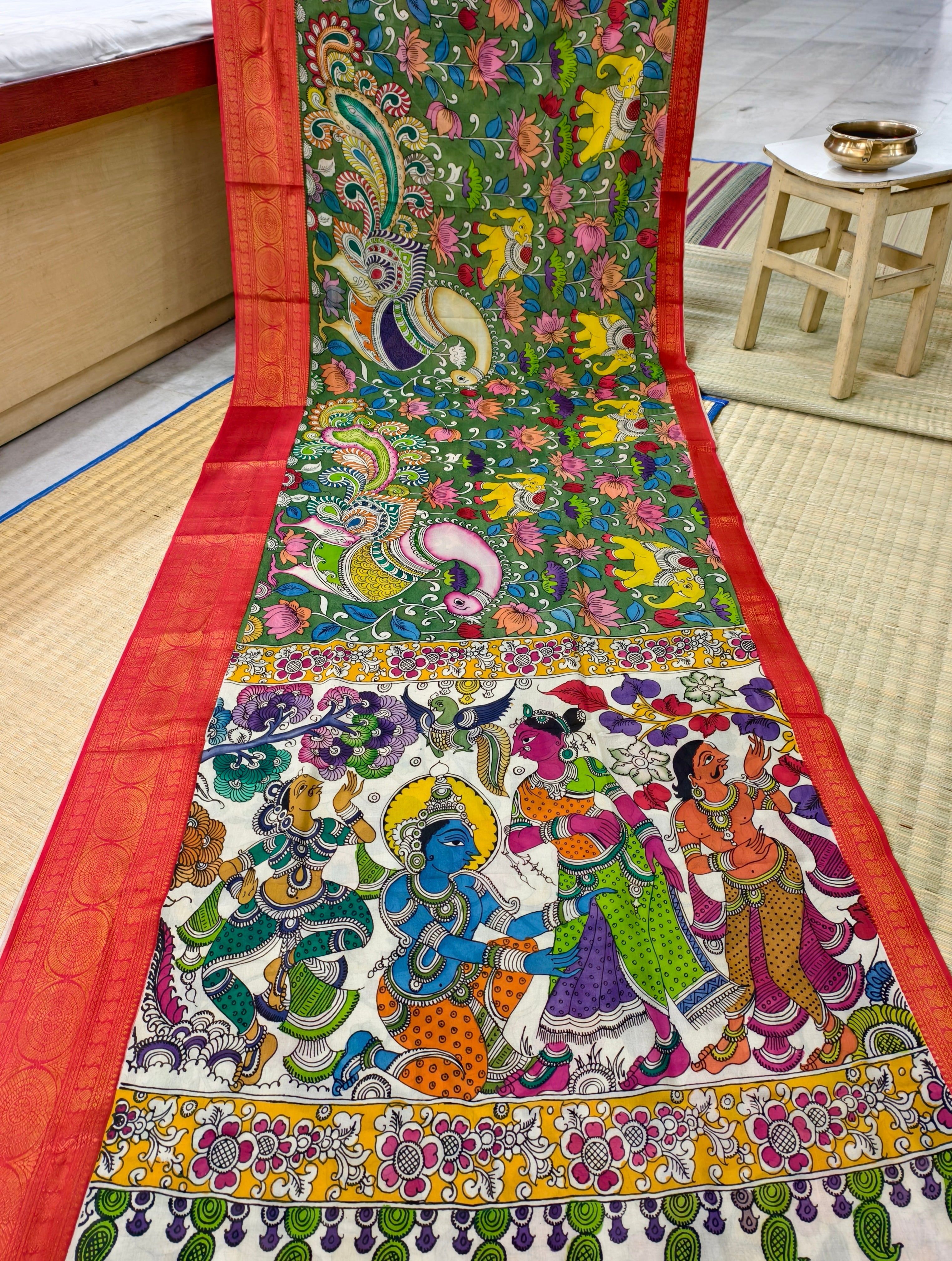 Pen kalamkari uppada pattu saree