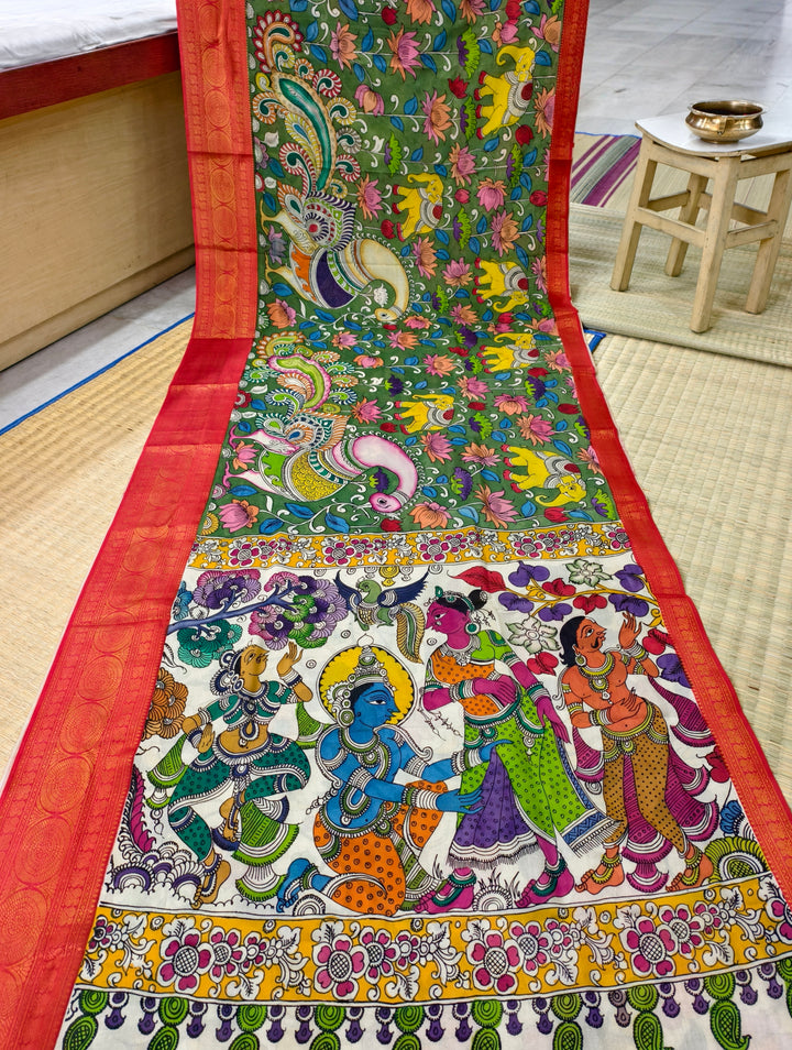Pen kalamkari uppada pattu saree