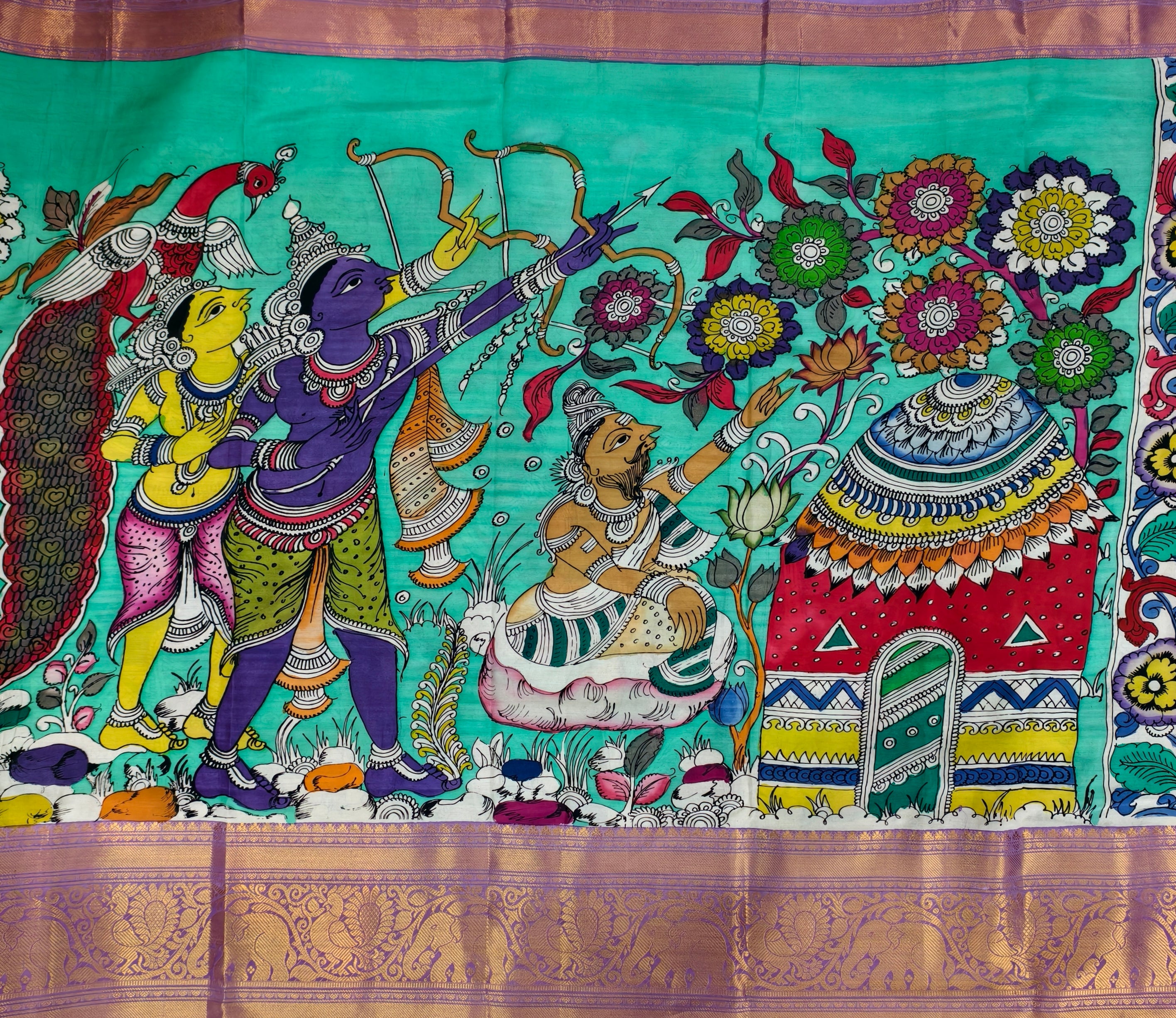 Pen kalamkari venkatagiri pattu saree
