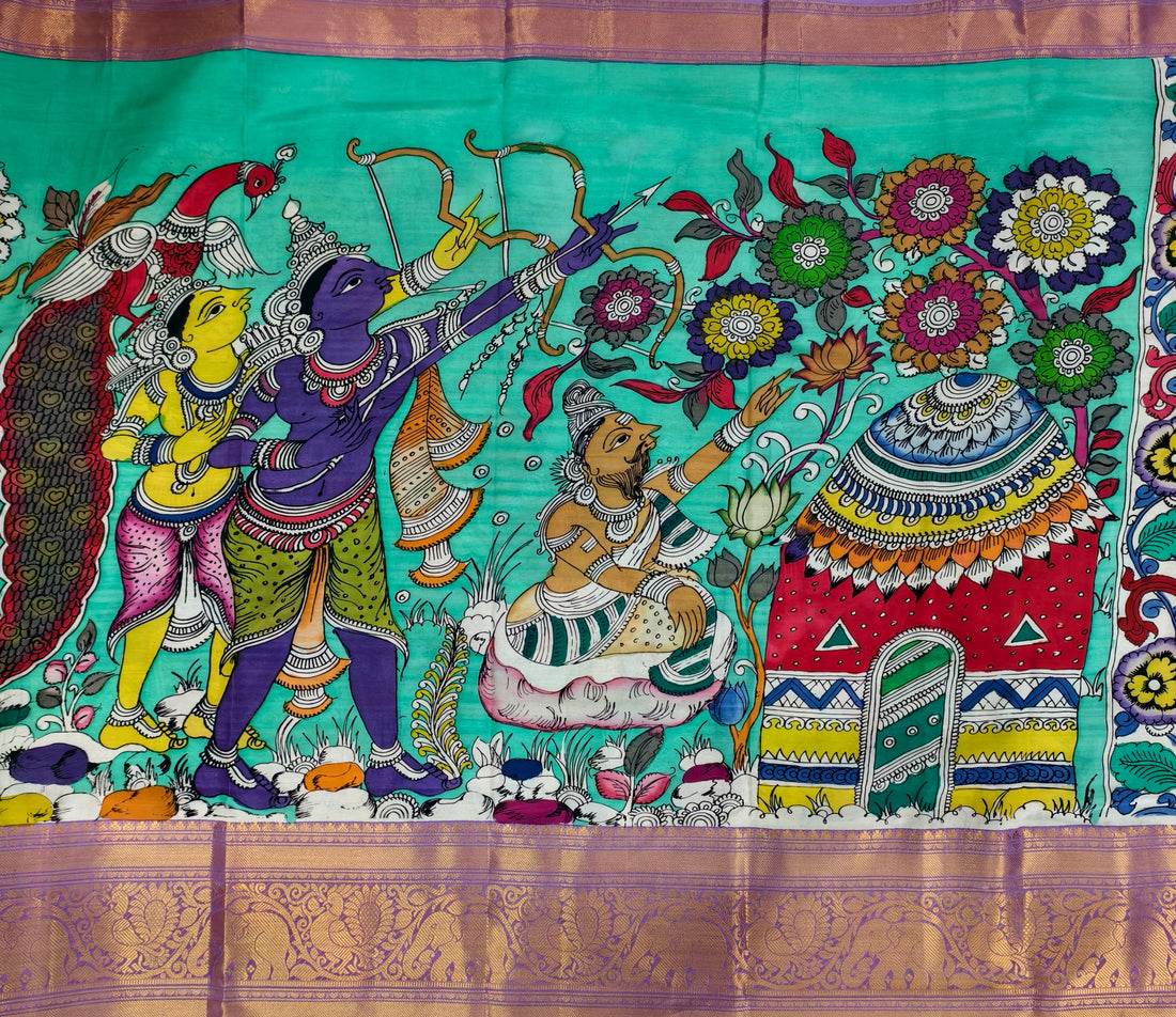 Pen kalamkari venkatagiri pattu saree