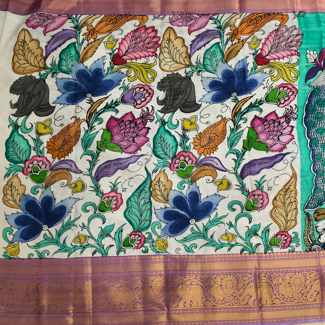 Pen kalamkari venkatagiri pattu saree