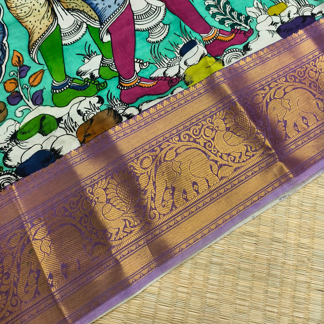 Pen kalamkari venkatagiri pattu saree