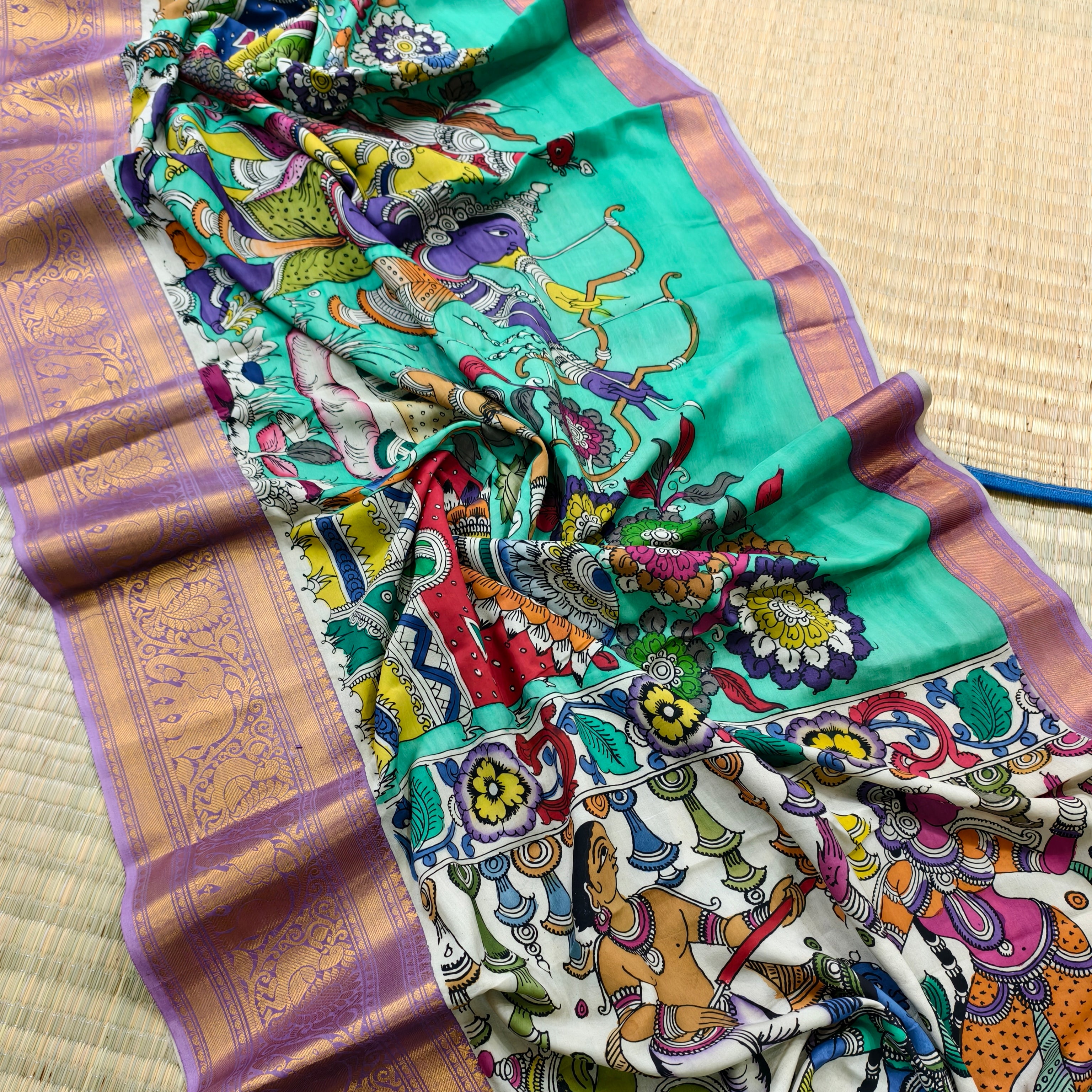 Pen kalamkari venkatagiri pattu saree