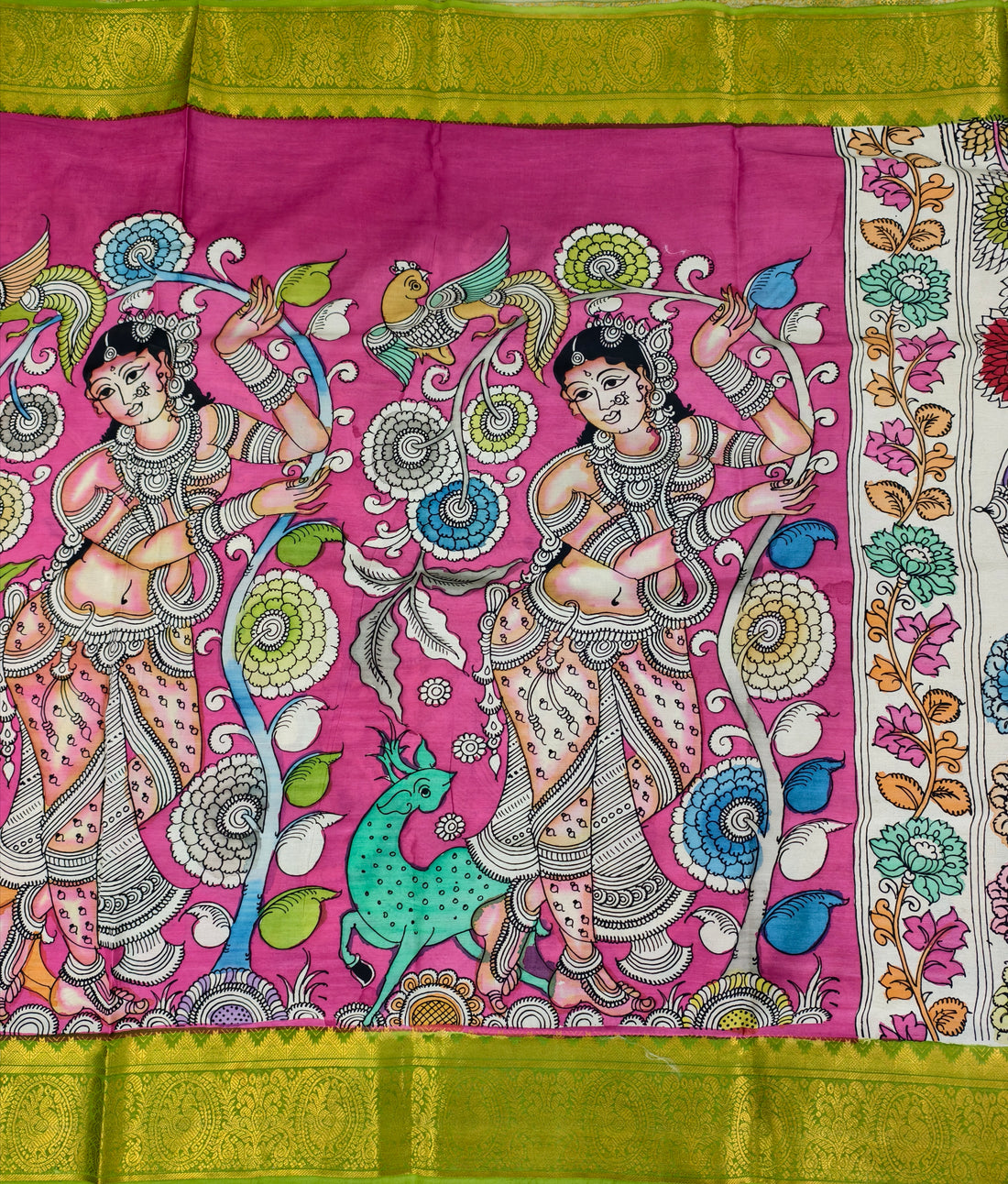 Pen kalamkari Mangalagiri pattu saree