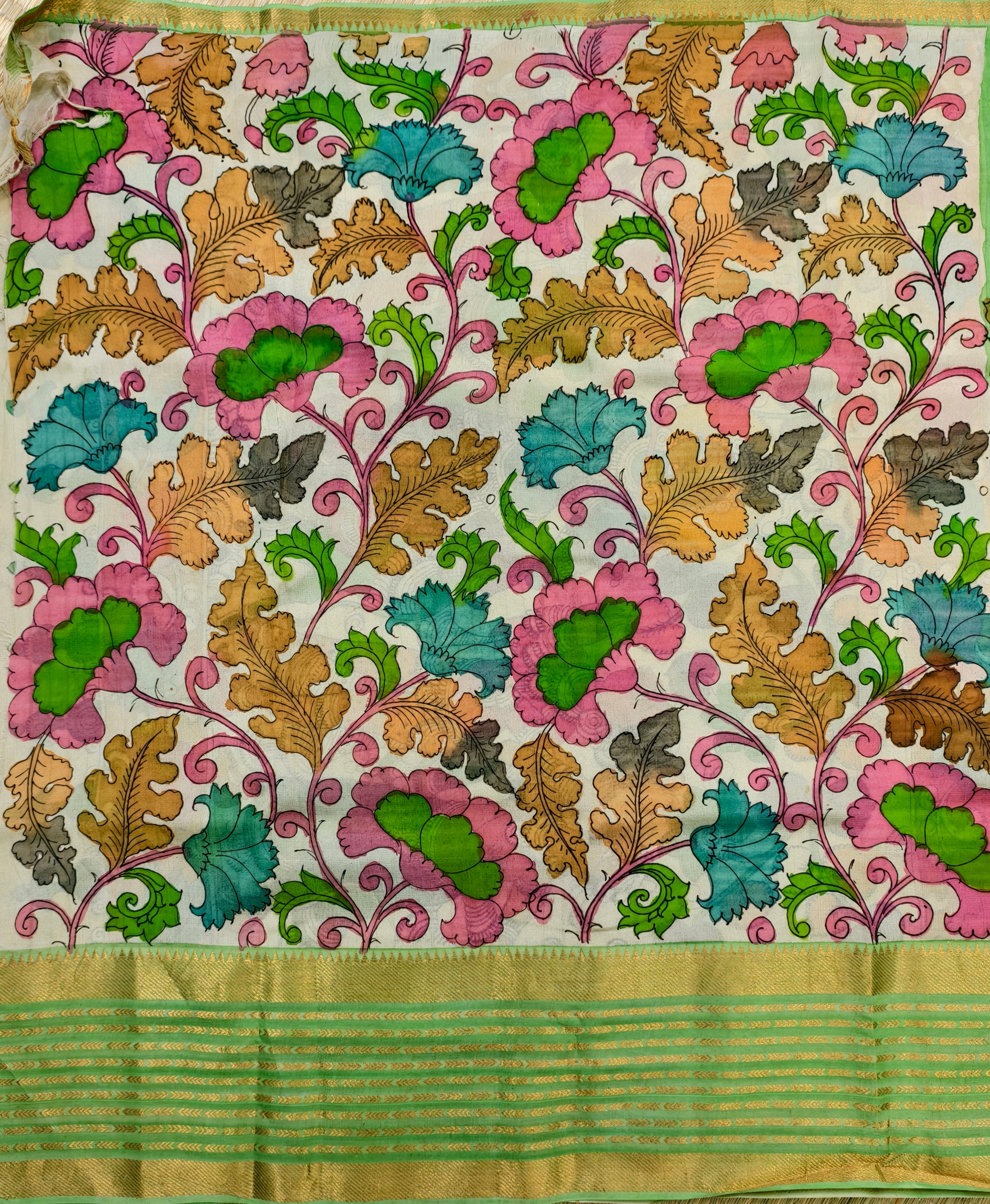 Pen kalamkari Mangalagiri pattu saree