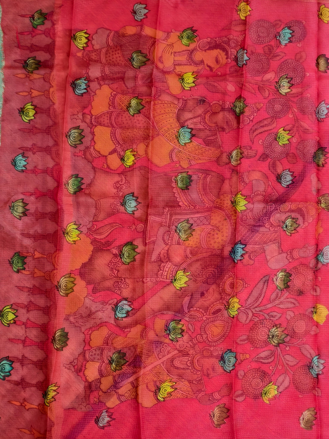 Pen kalamkari pure Kota silk saree