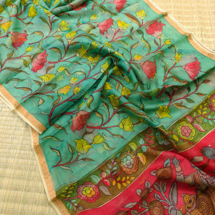 Pen kalamkari pure Kota silk saree