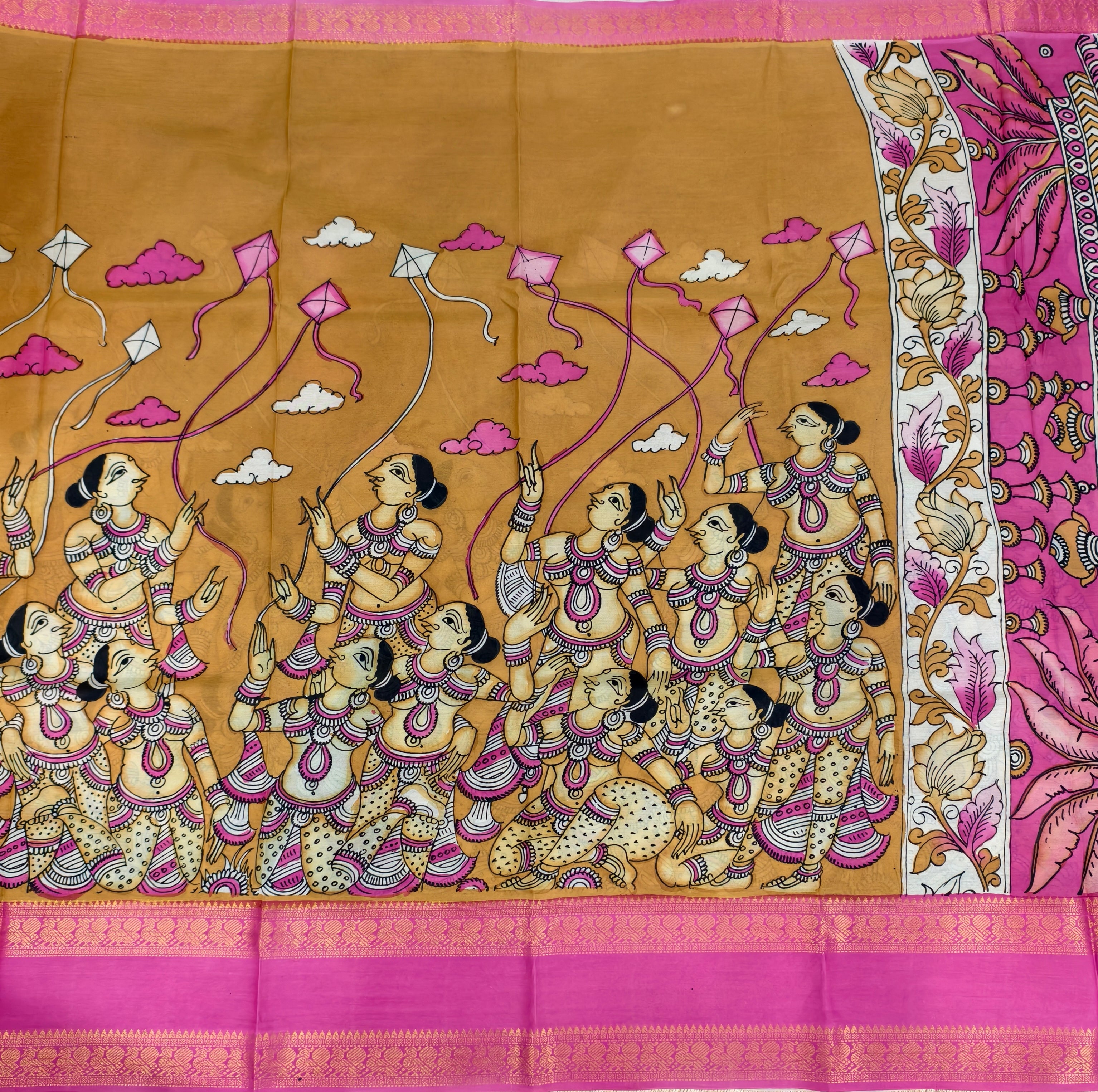 Pen kalamkari banglore silk saree