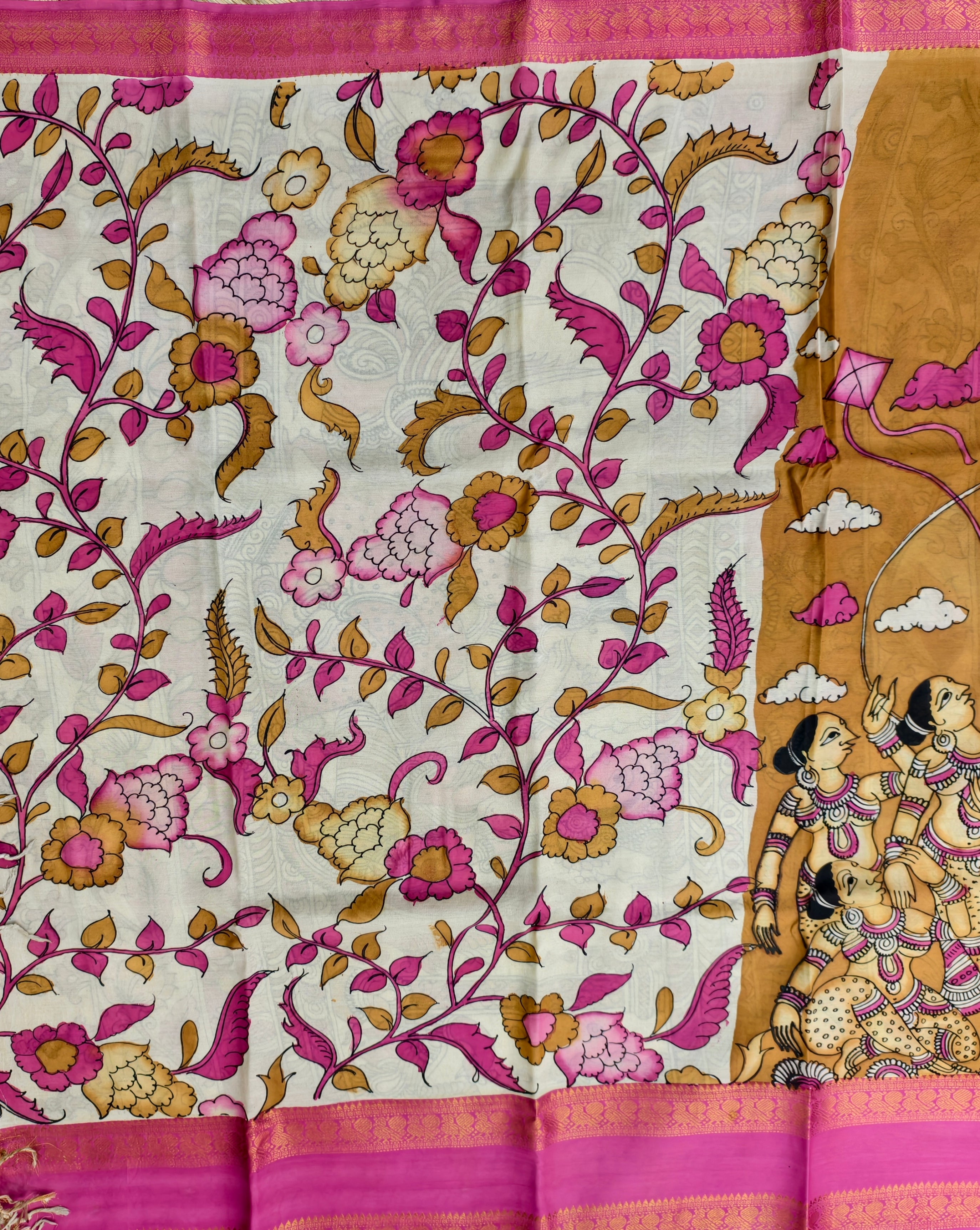 Pen kalamkari banglore silk saree