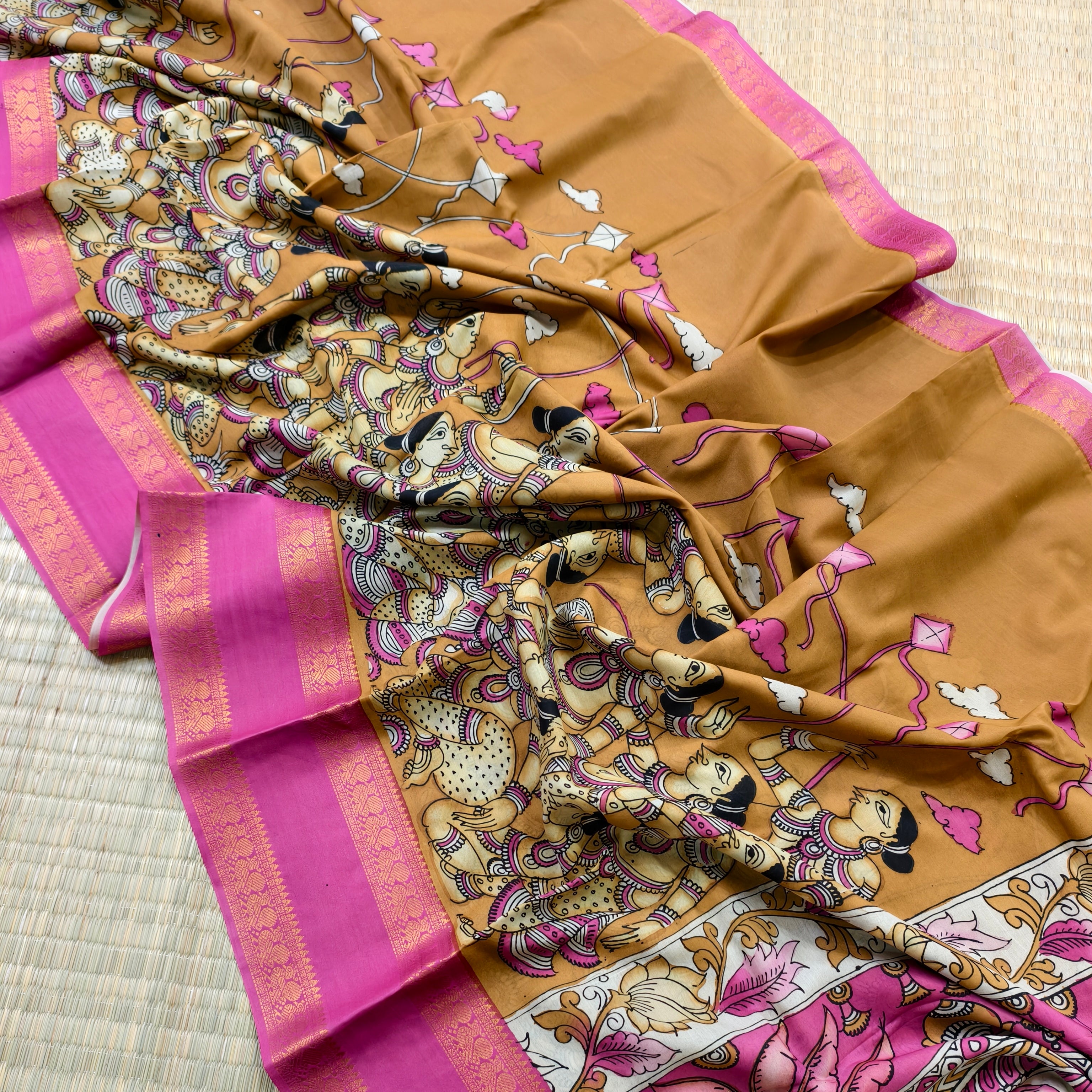 Pen kalamkari banglore silk saree