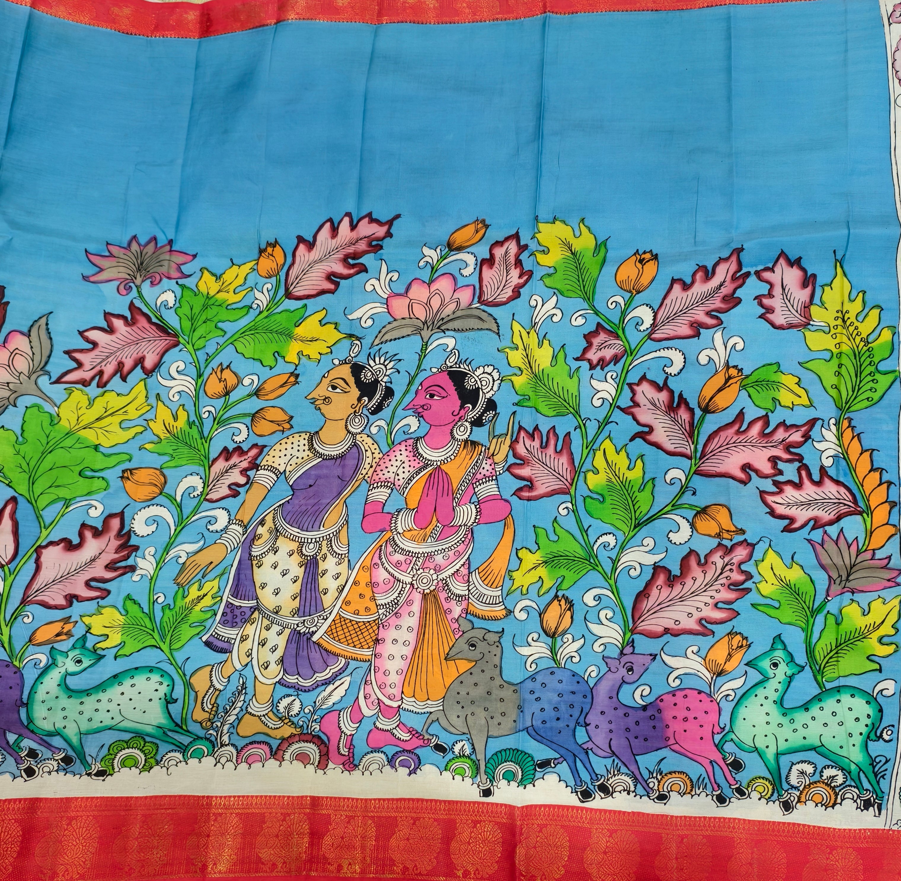 Pen kalamkari banglore silk saree