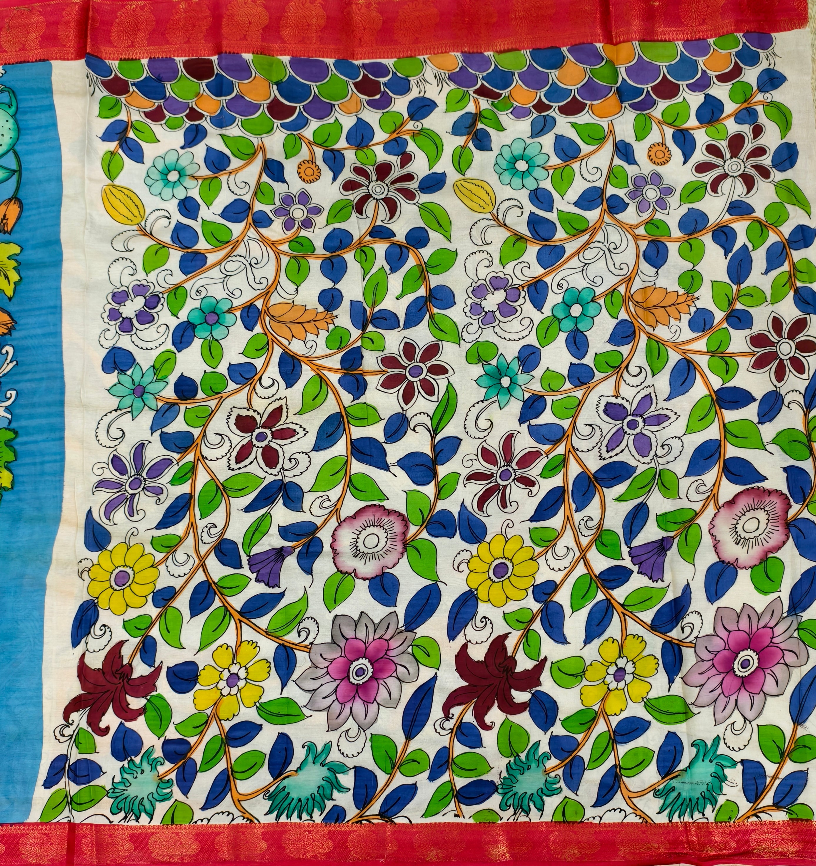 Pen kalamkari banglore silk saree