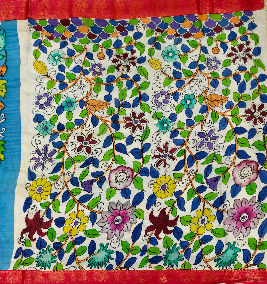 Pen kalamkari banglore silk saree