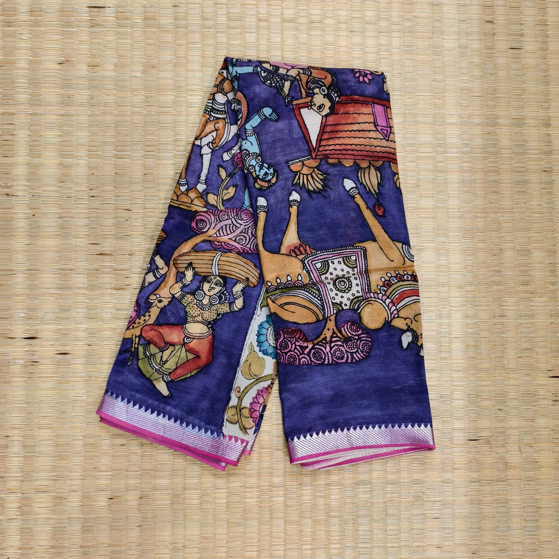 Pen kalamkari Mangalagiri silk saree