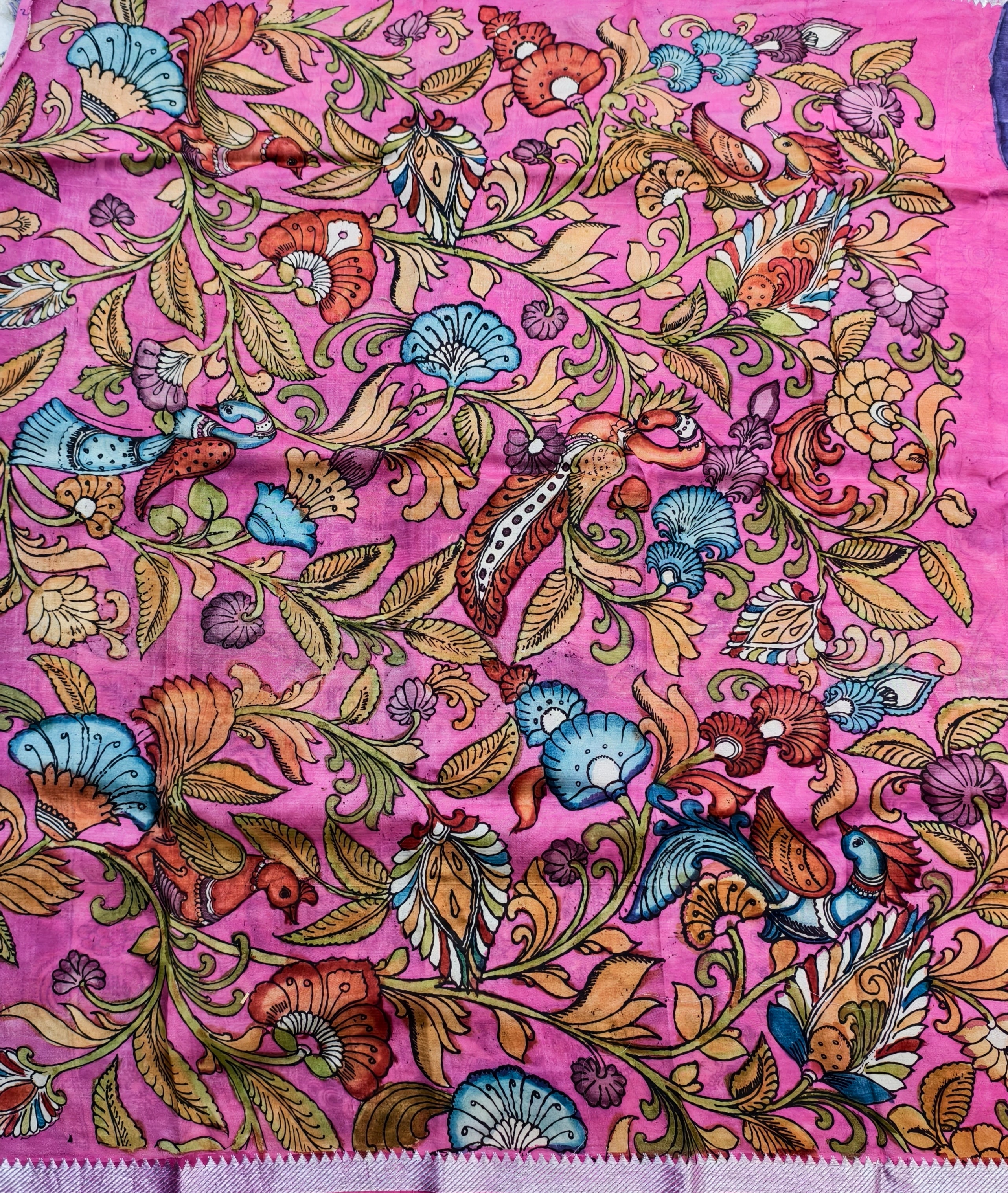 Pen kalamkari Mangalagiri silk saree