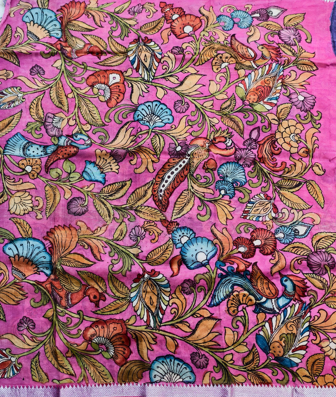 Pen kalamkari Mangalagiri silk saree