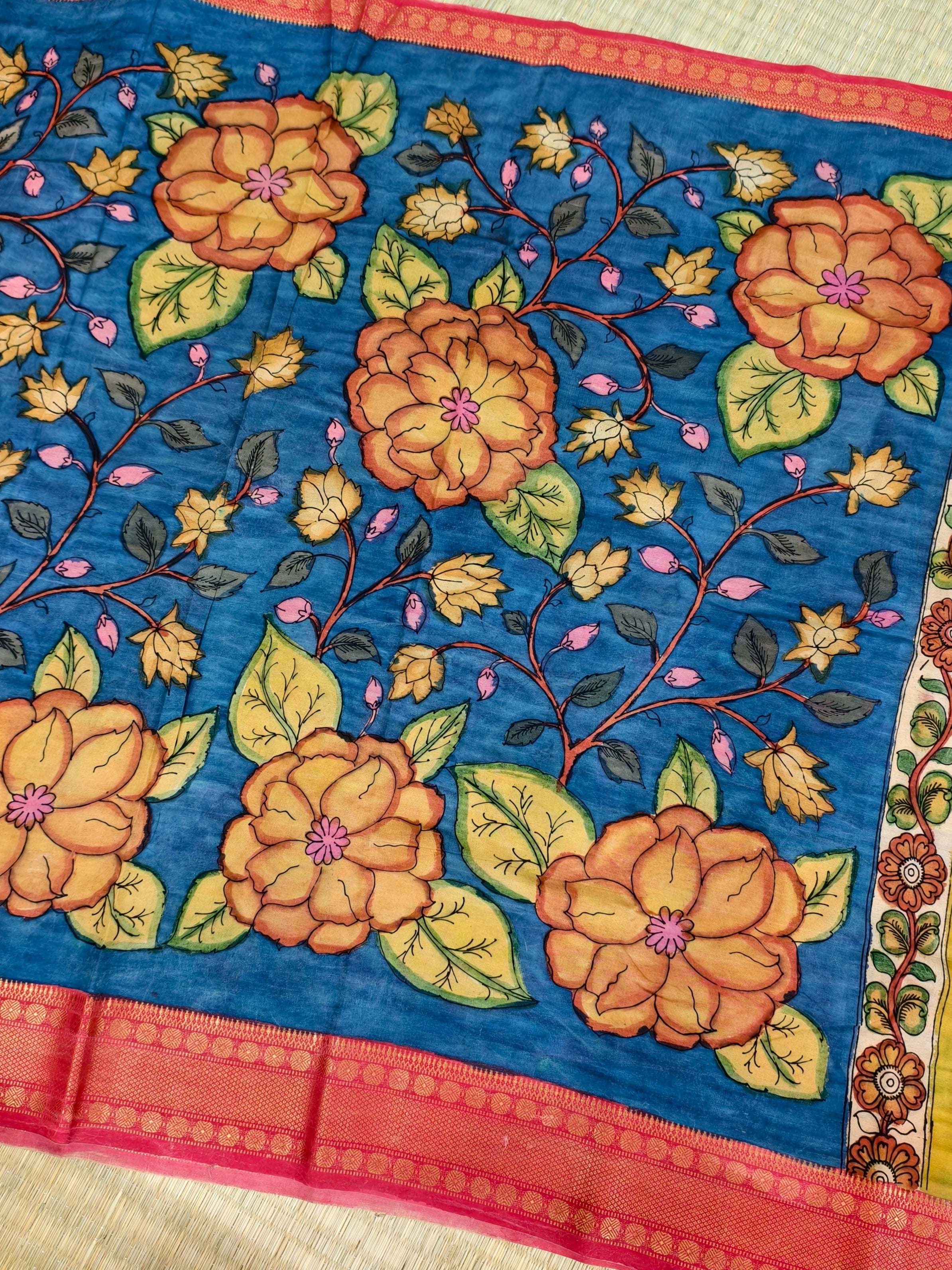 Pen kalamkari banglore silk saree