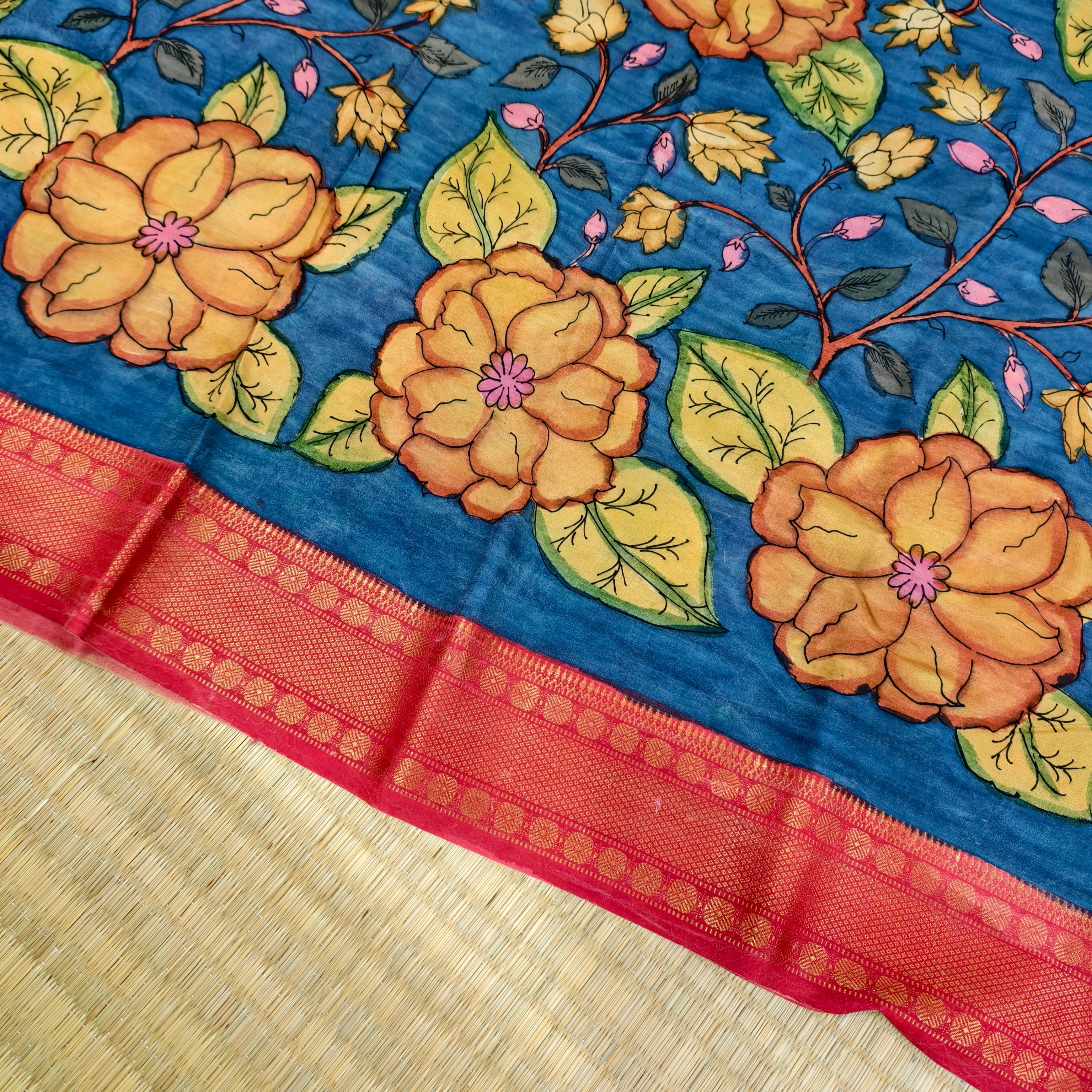 Pen kalamkari banglore silk saree