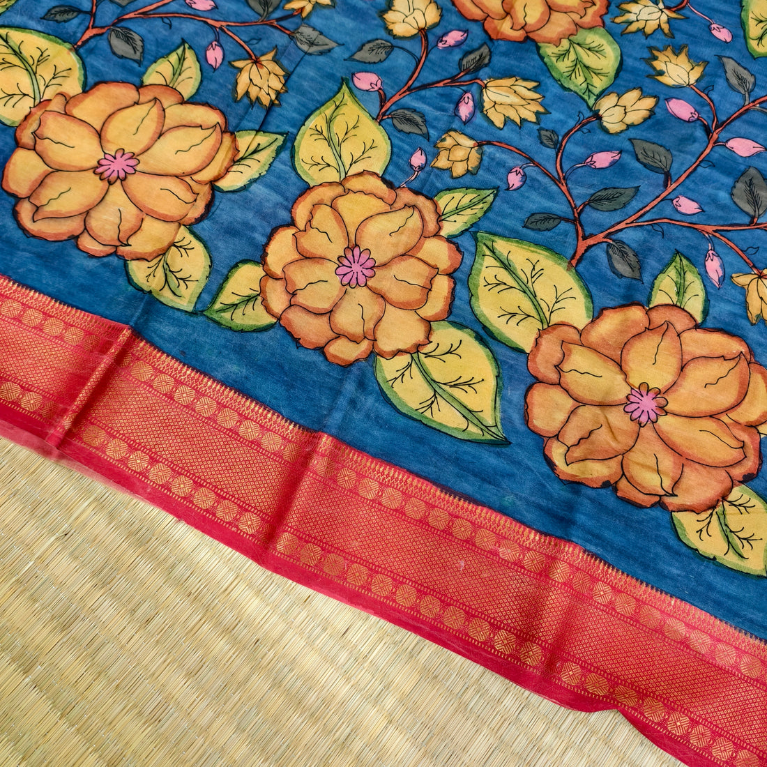 Pen kalamkari banglore silk saree