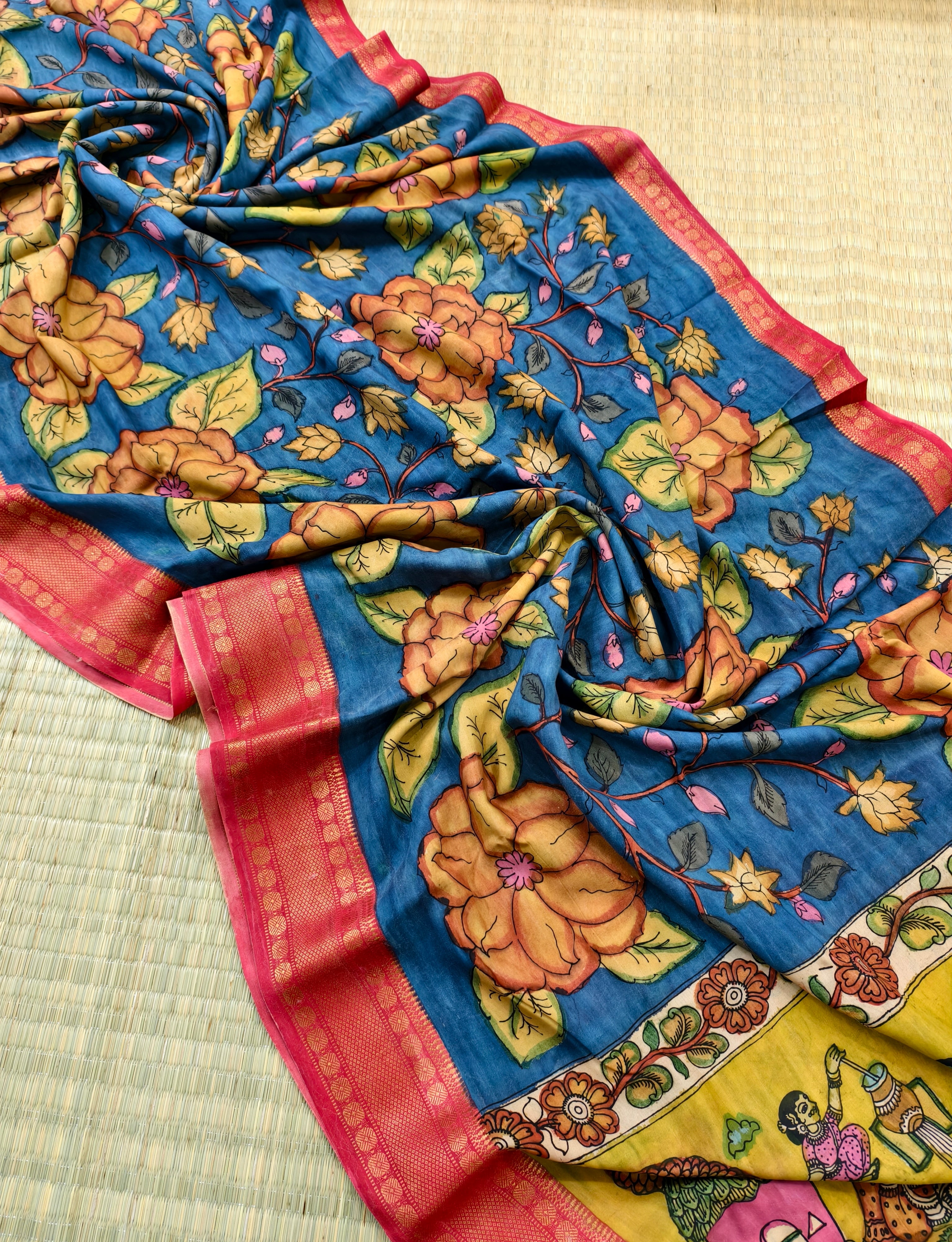 Pen kalamkari banglore silk saree