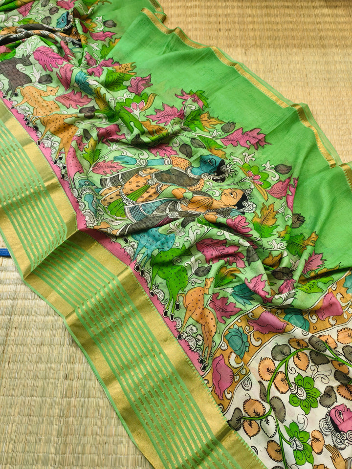 Pen kalamkari Mangalagiri pattu saree