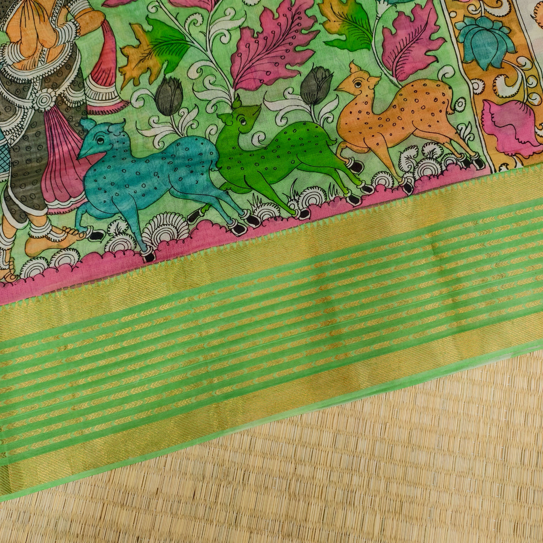 Pen kalamkari Mangalagiri pattu saree