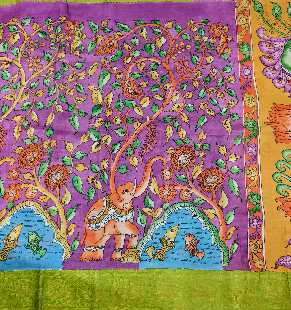 Pen kalamkari banglore silk saree