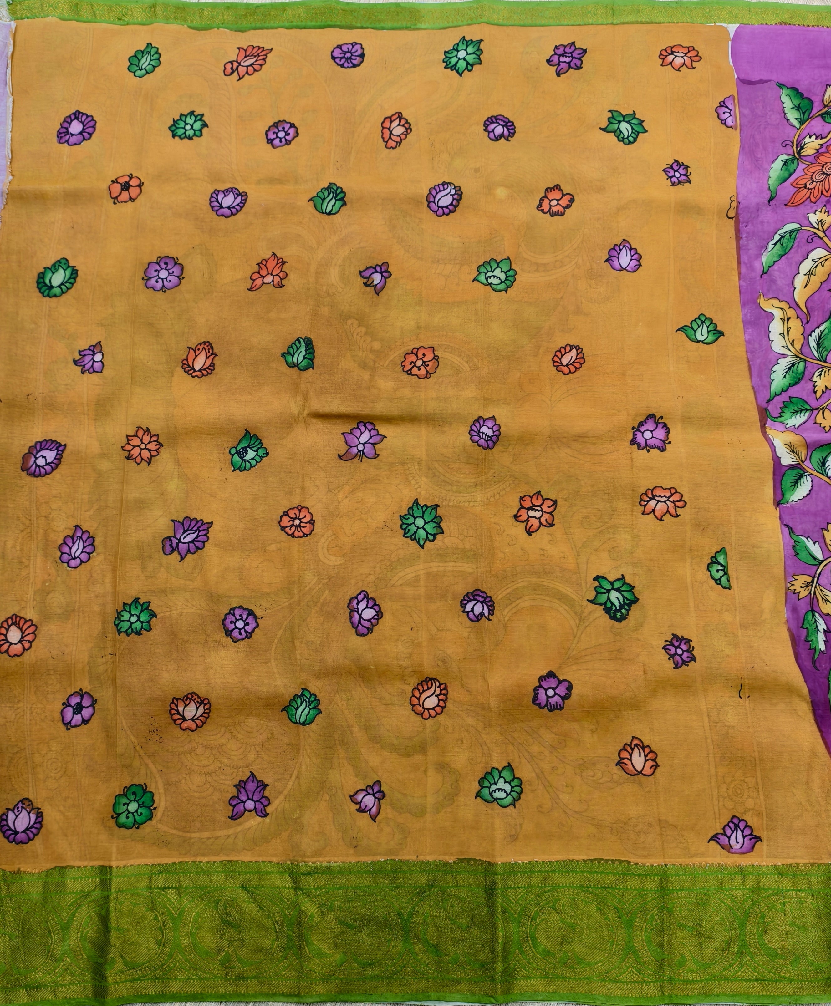 Pen kalamkari banglore silk saree