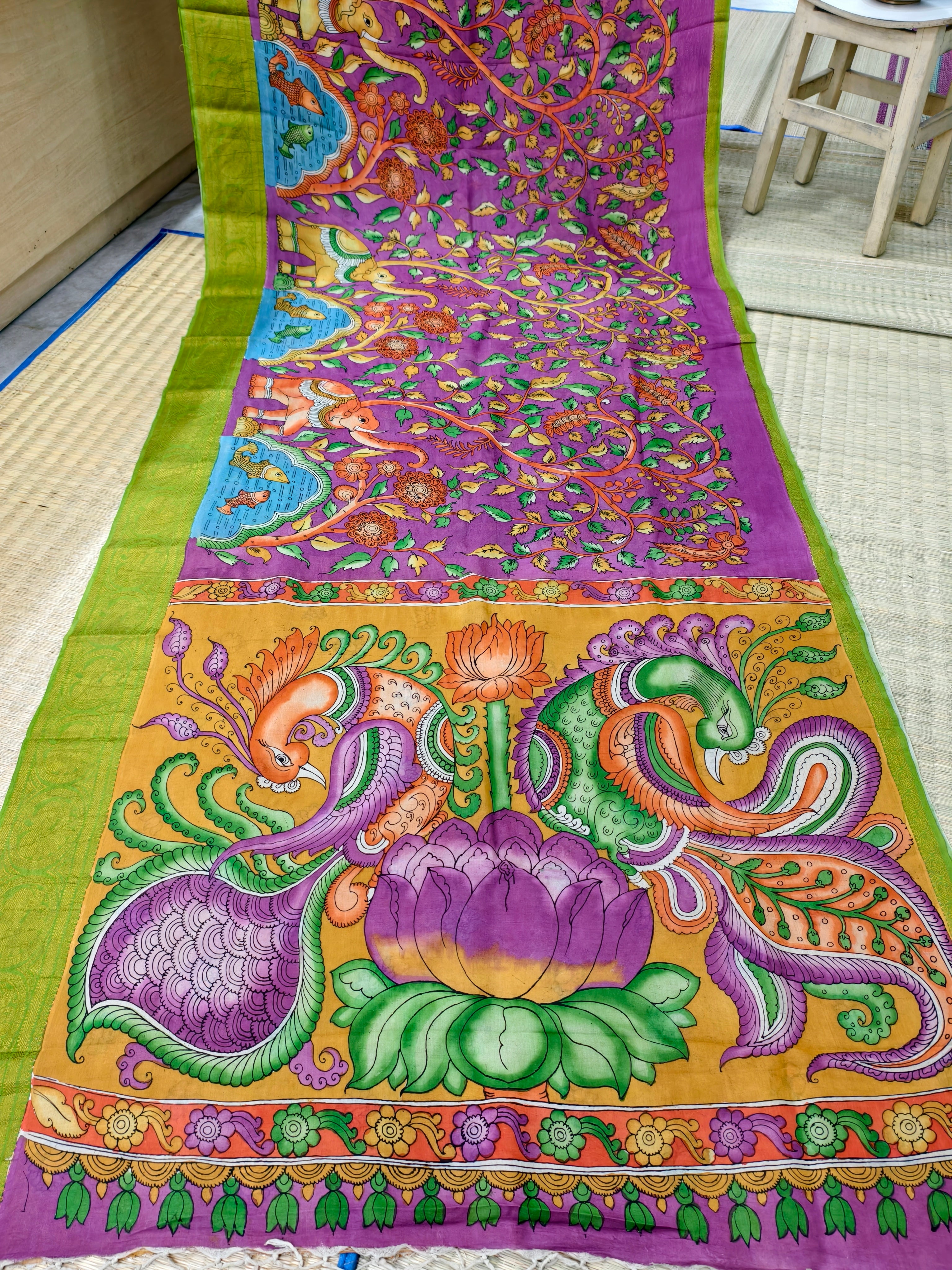 Pen kalamkari banglore silk saree