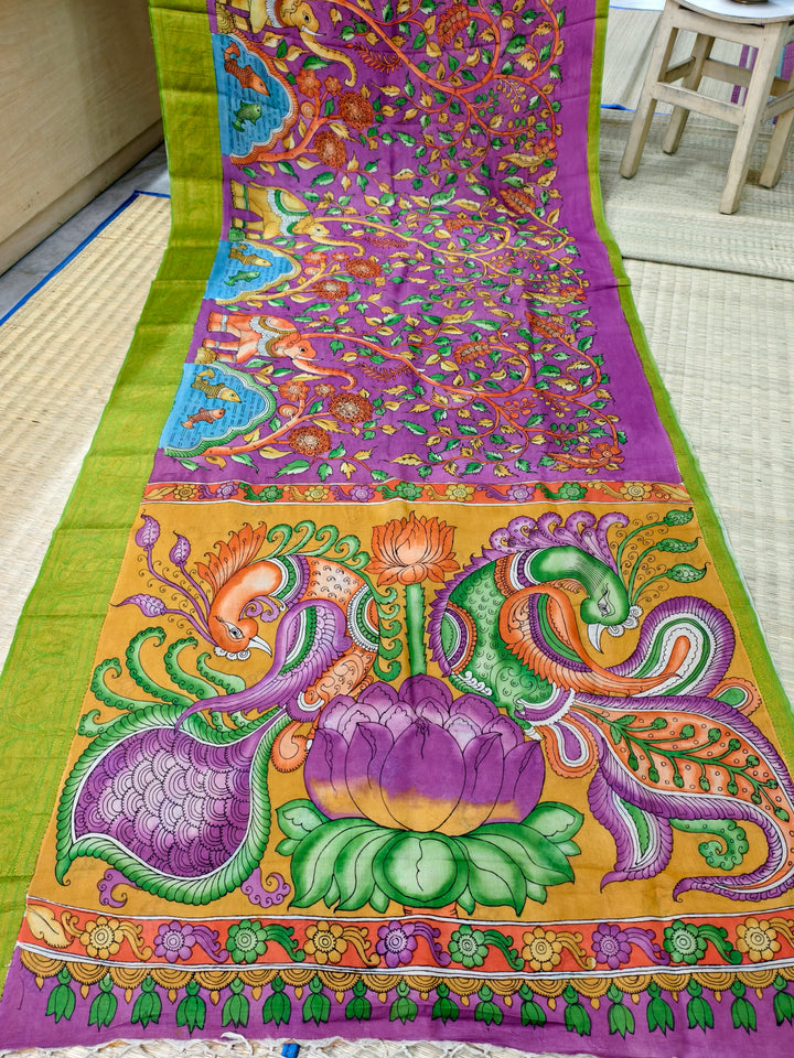 Pen kalamkari banglore silk saree