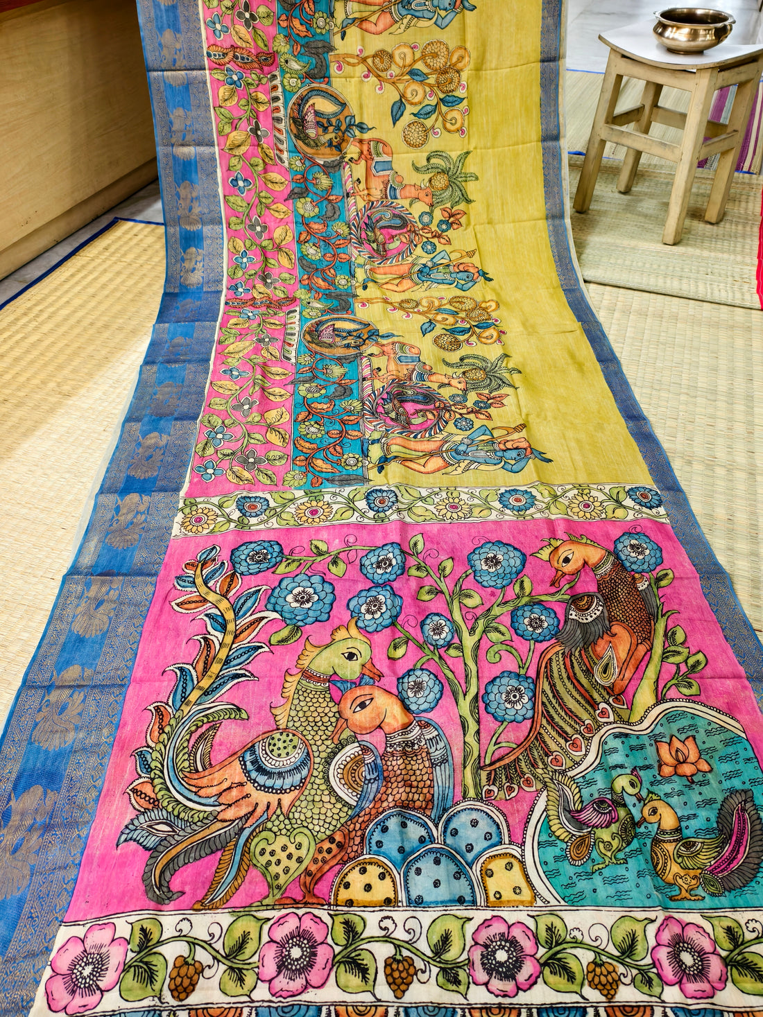 Pen kalamkari banglore silk saree