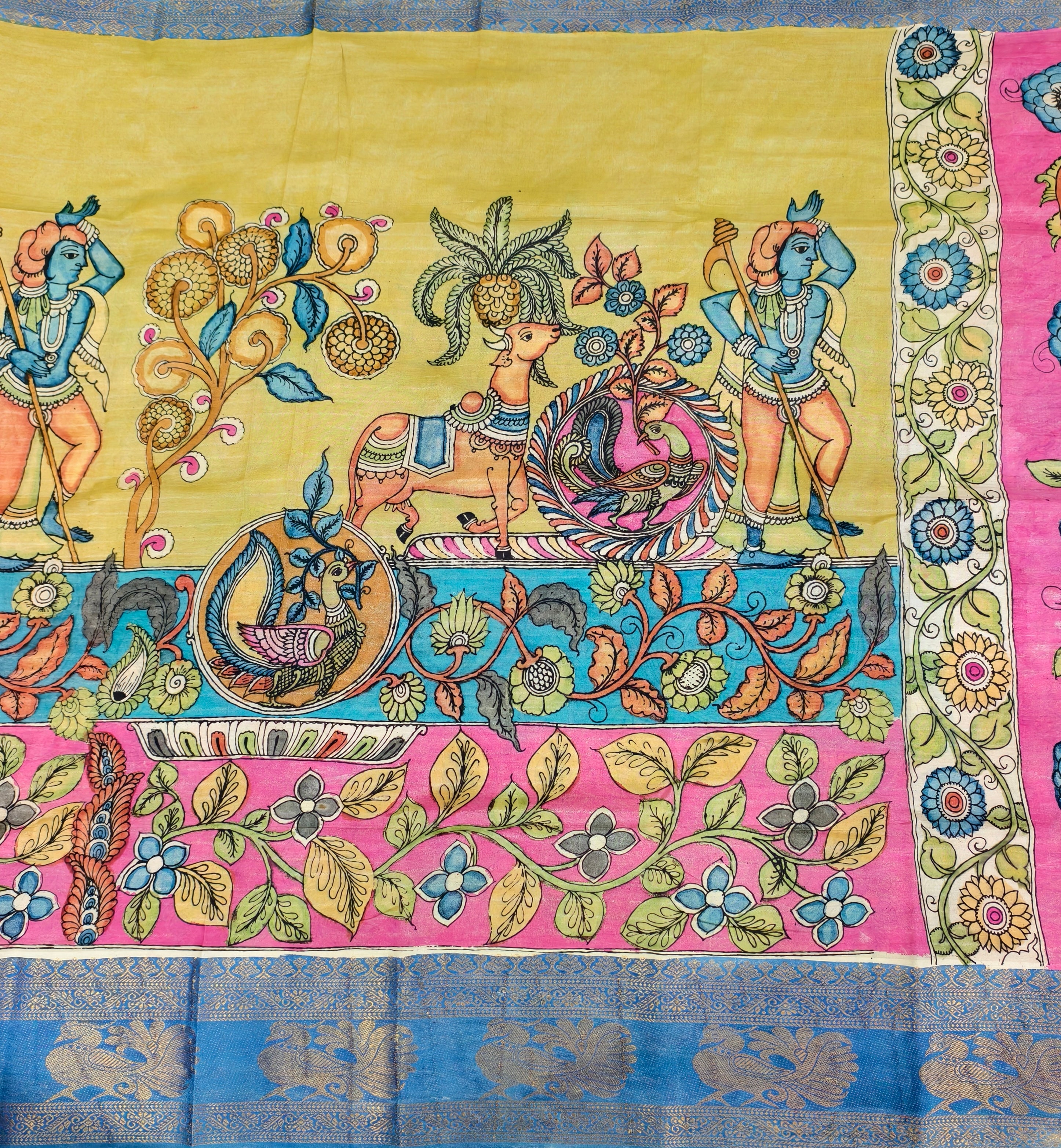 Pen kalamkari banglore silk saree