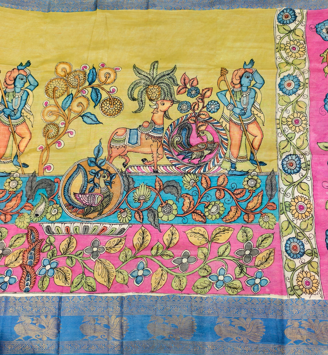Pen kalamkari banglore silk saree