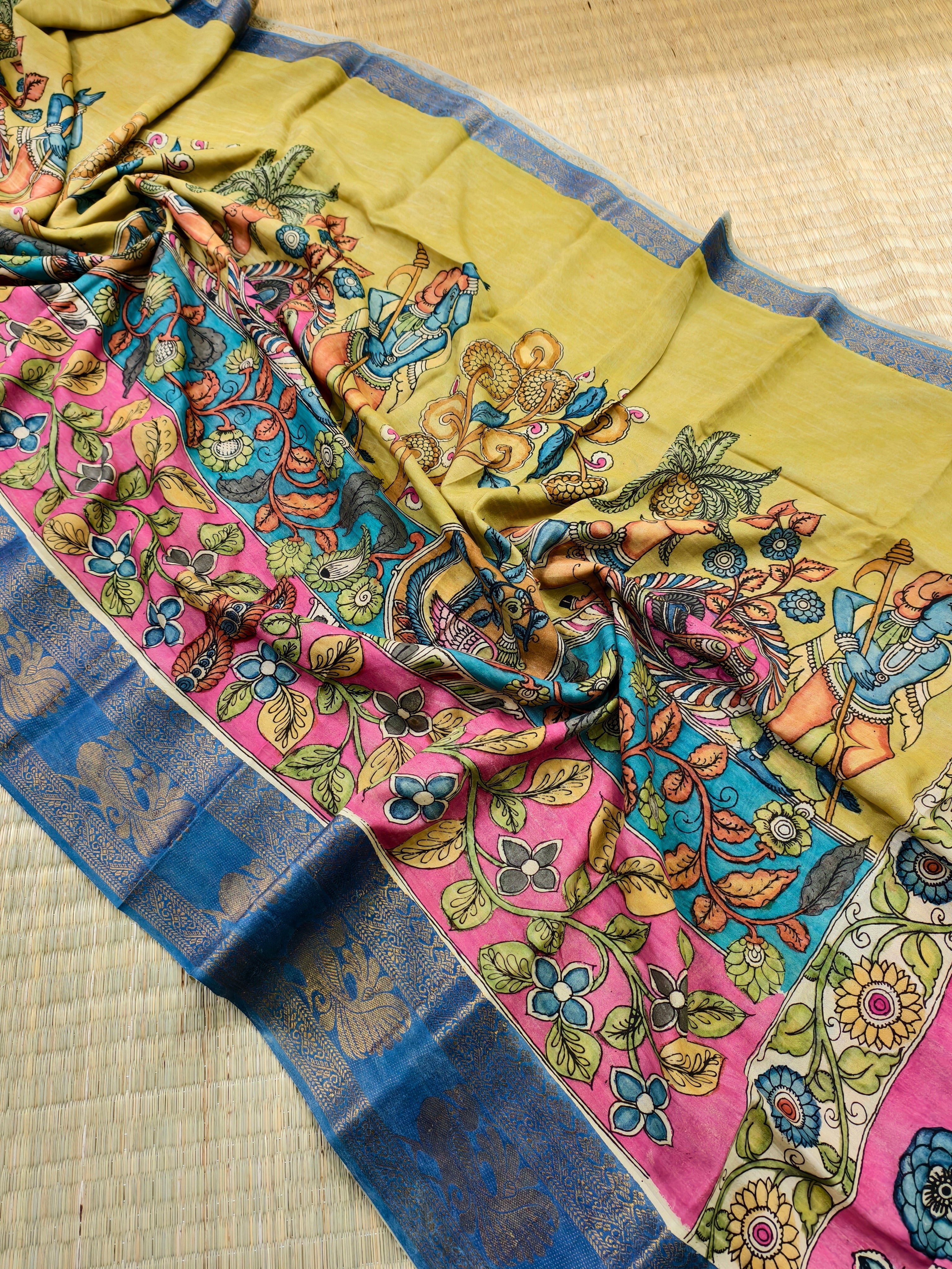Pen kalamkari banglore silk saree