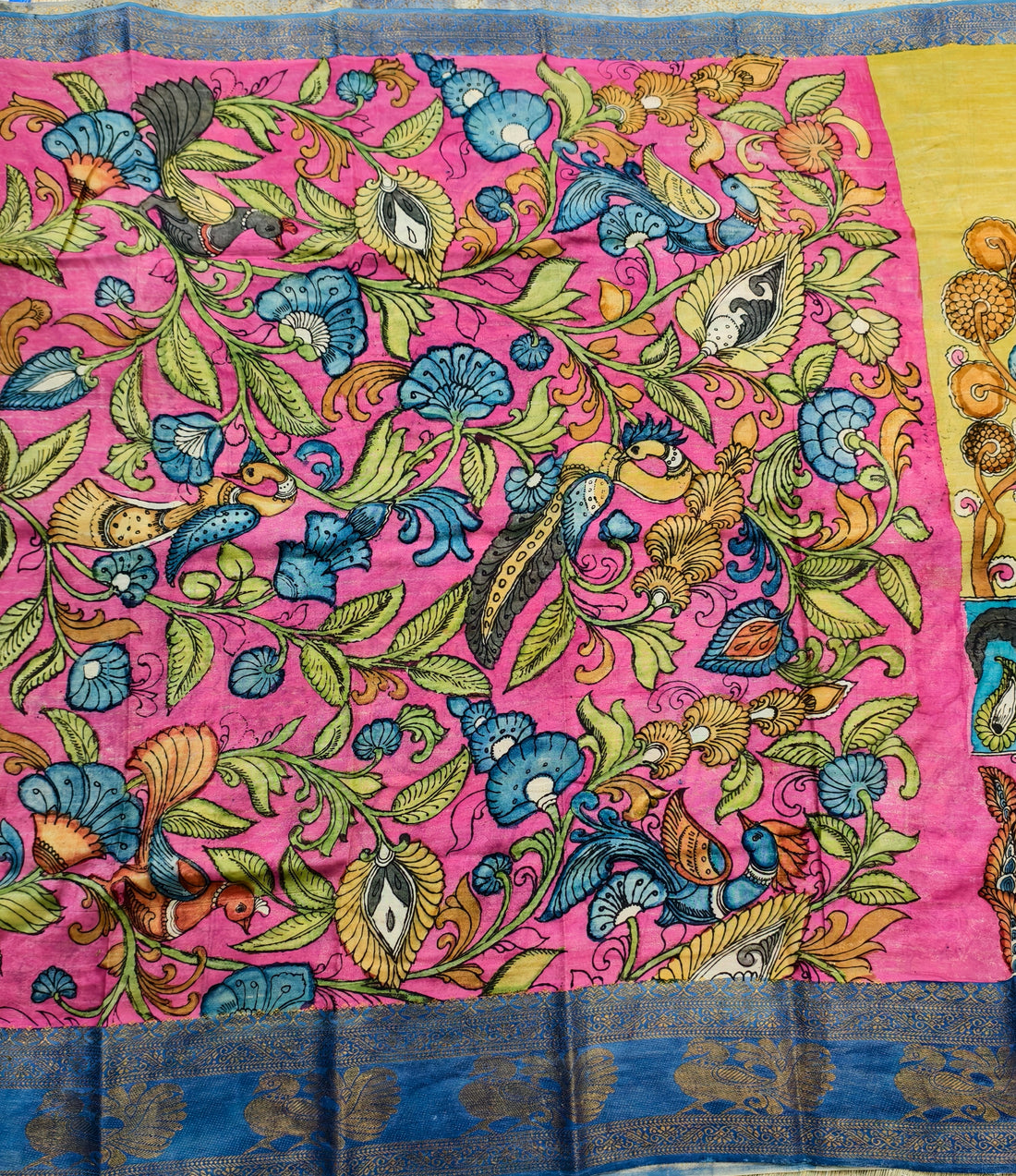 Pen kalamkari banglore silk saree