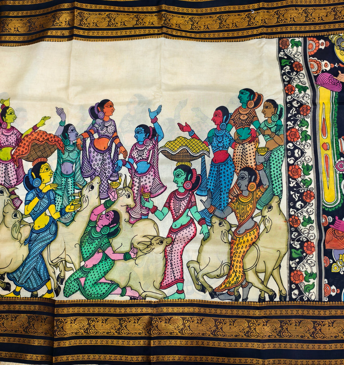 Pen kalamkari kanchi pattu saree
