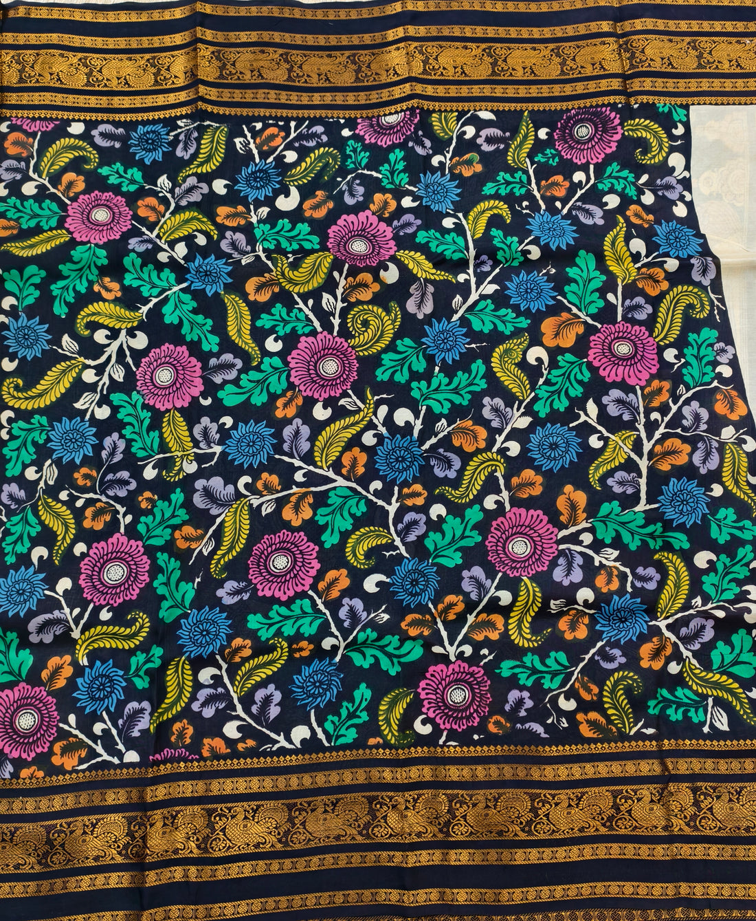 Pen kalamkari kanchi pattu saree